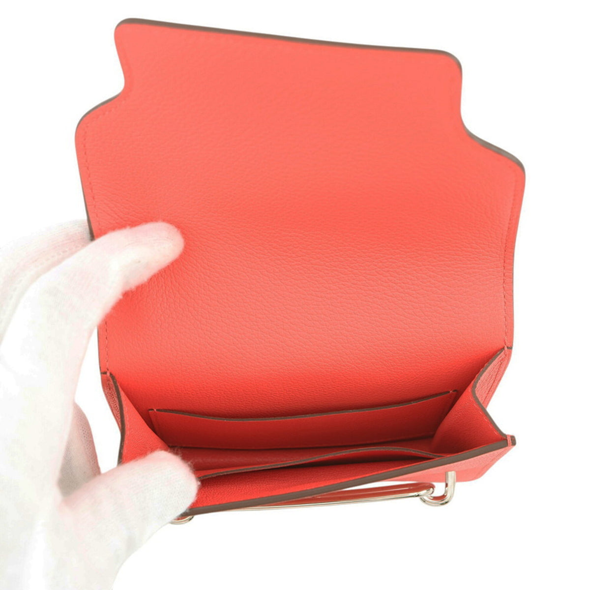 Hermes Orange Sienne Evercalf Leather Wallet (Bi-Fold) (Pre-Owned)