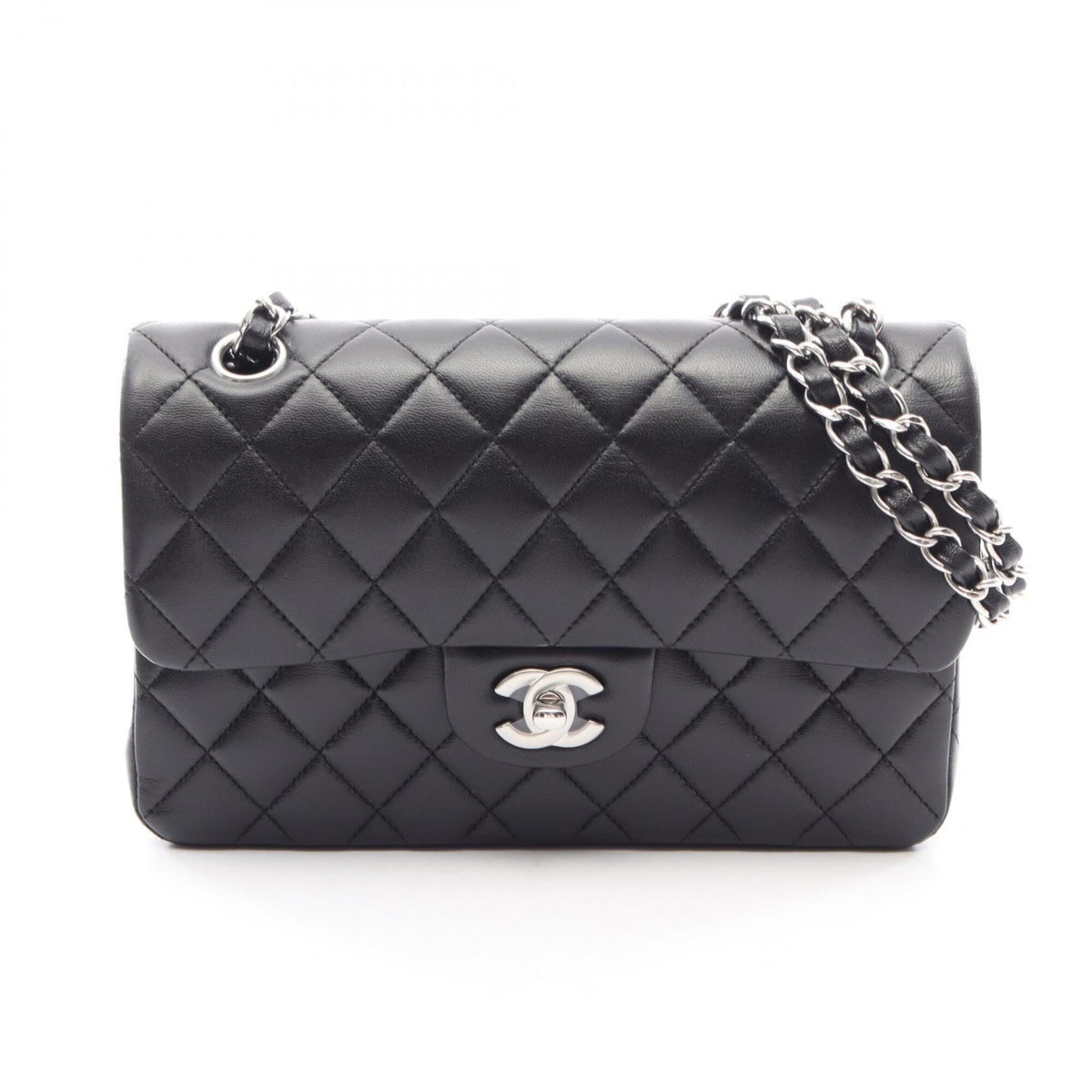 Chanel Black Leather Handbag Shoulder Bag (Pre-Owned)