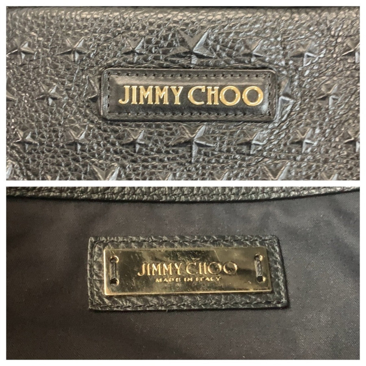 Jimmy Choo Black Leather Shoulder Bag Tote Bag (Pre-Owned)