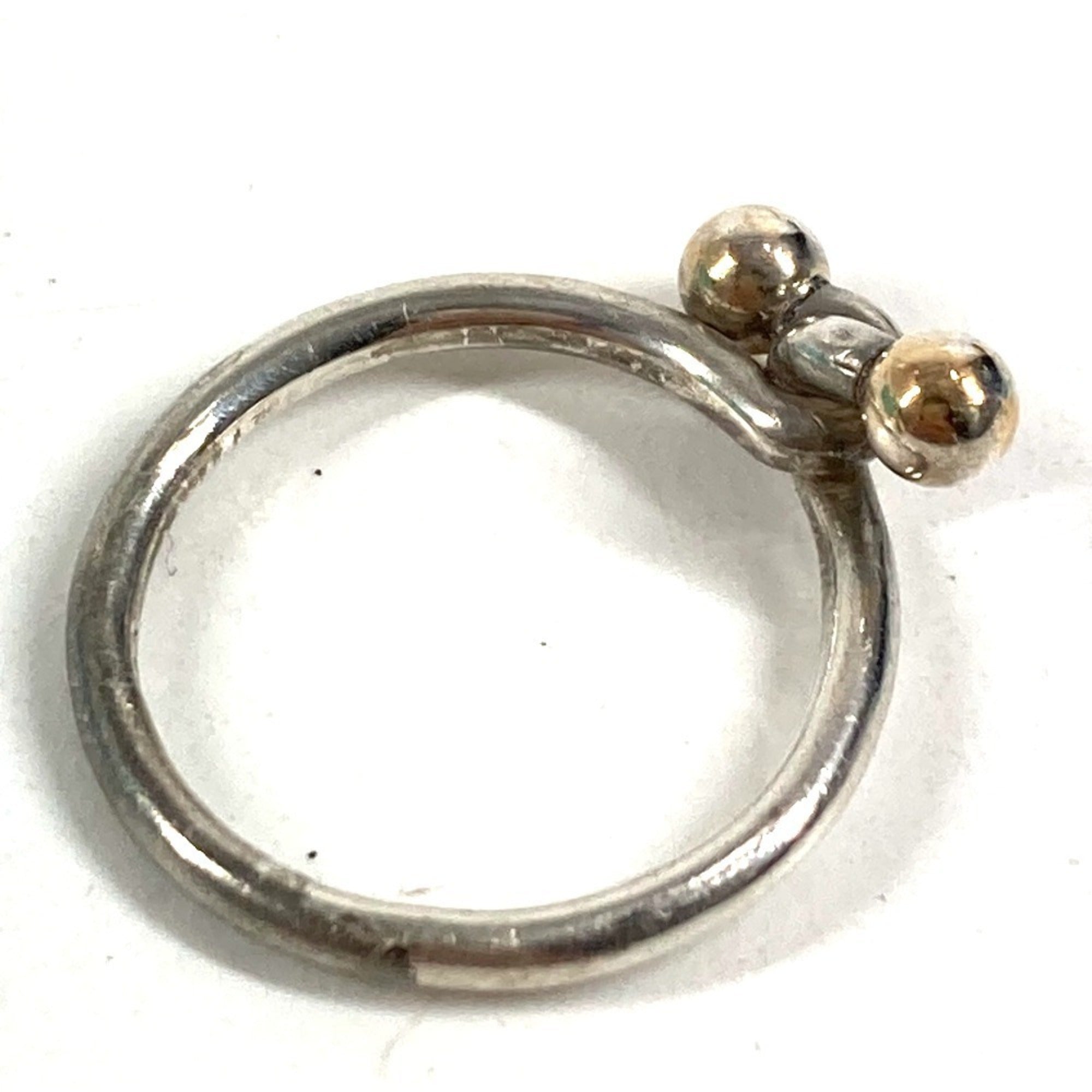 Tiffany Silver Yellow Gold Yellow Gold (18K) Silver 925 Band Ring (Pre-Owned)