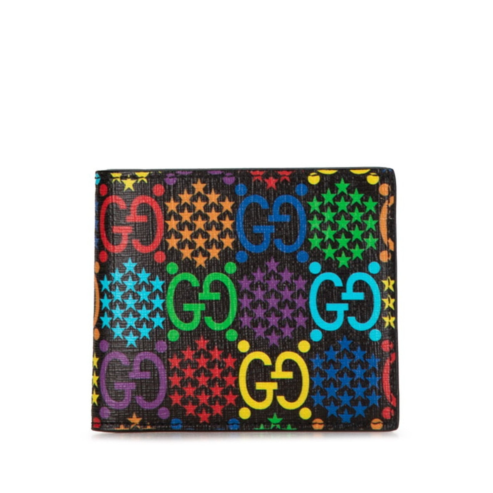 Gucci Black Multi-Color Pvc Wallet (Bi-Fold) (Pre-Owned)