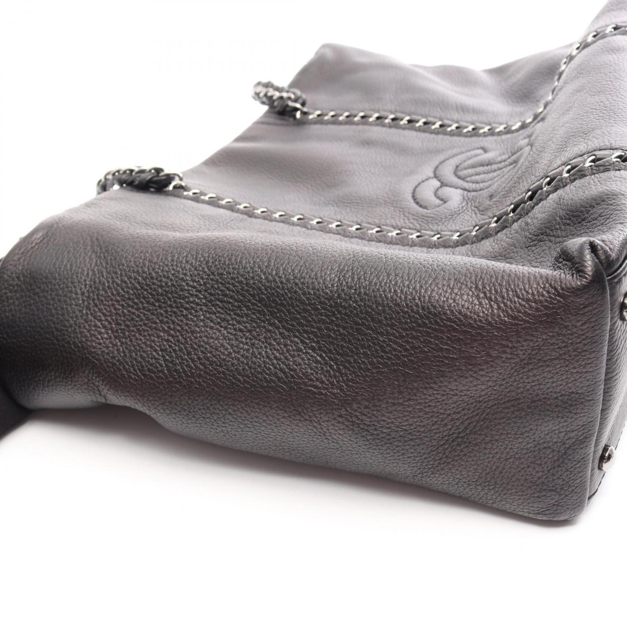 Chanel Black Leather Handbag Tote Bag (Pre-Owned)