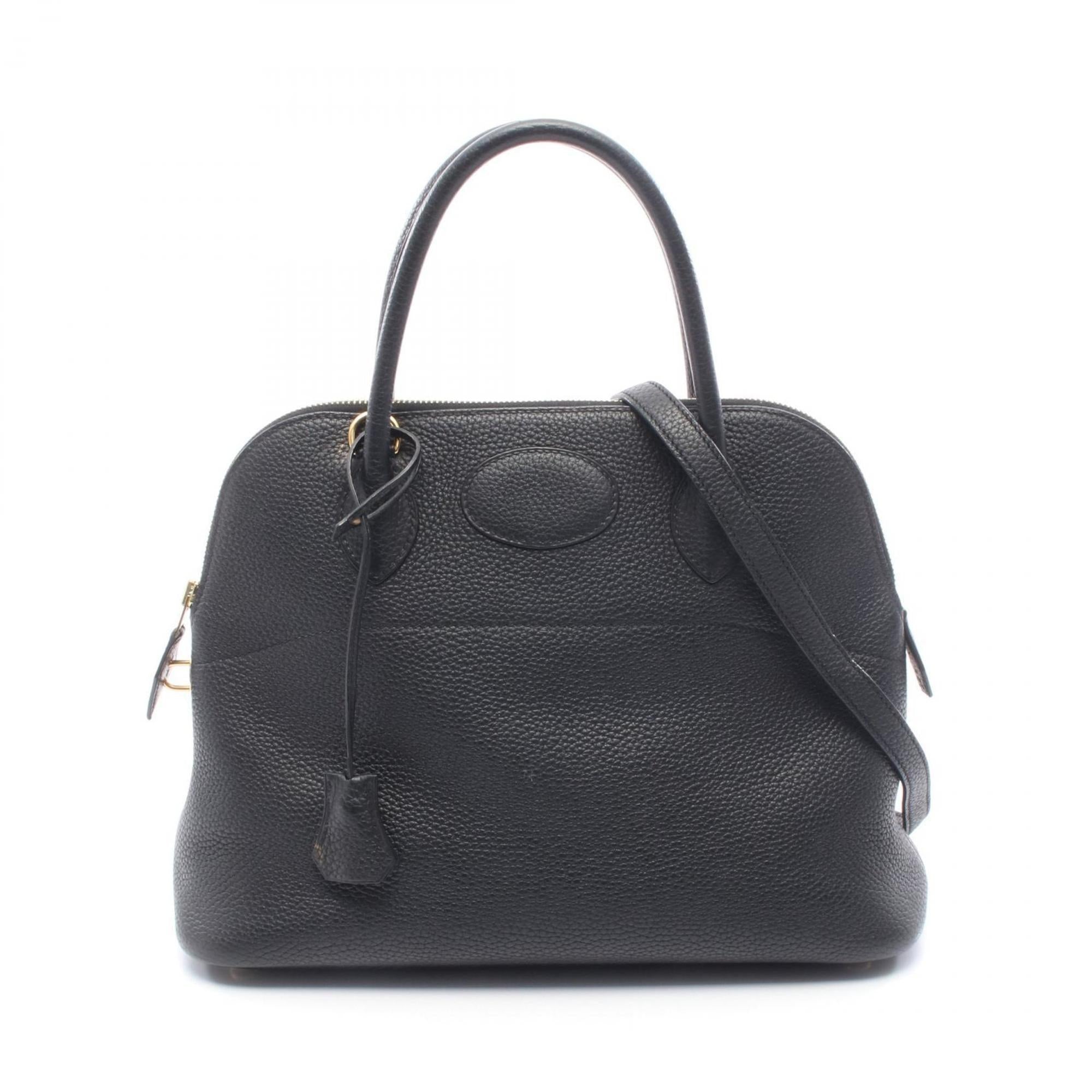 Hermes Black Taurillon Clemence Leather Handbag (Pre-Owned)