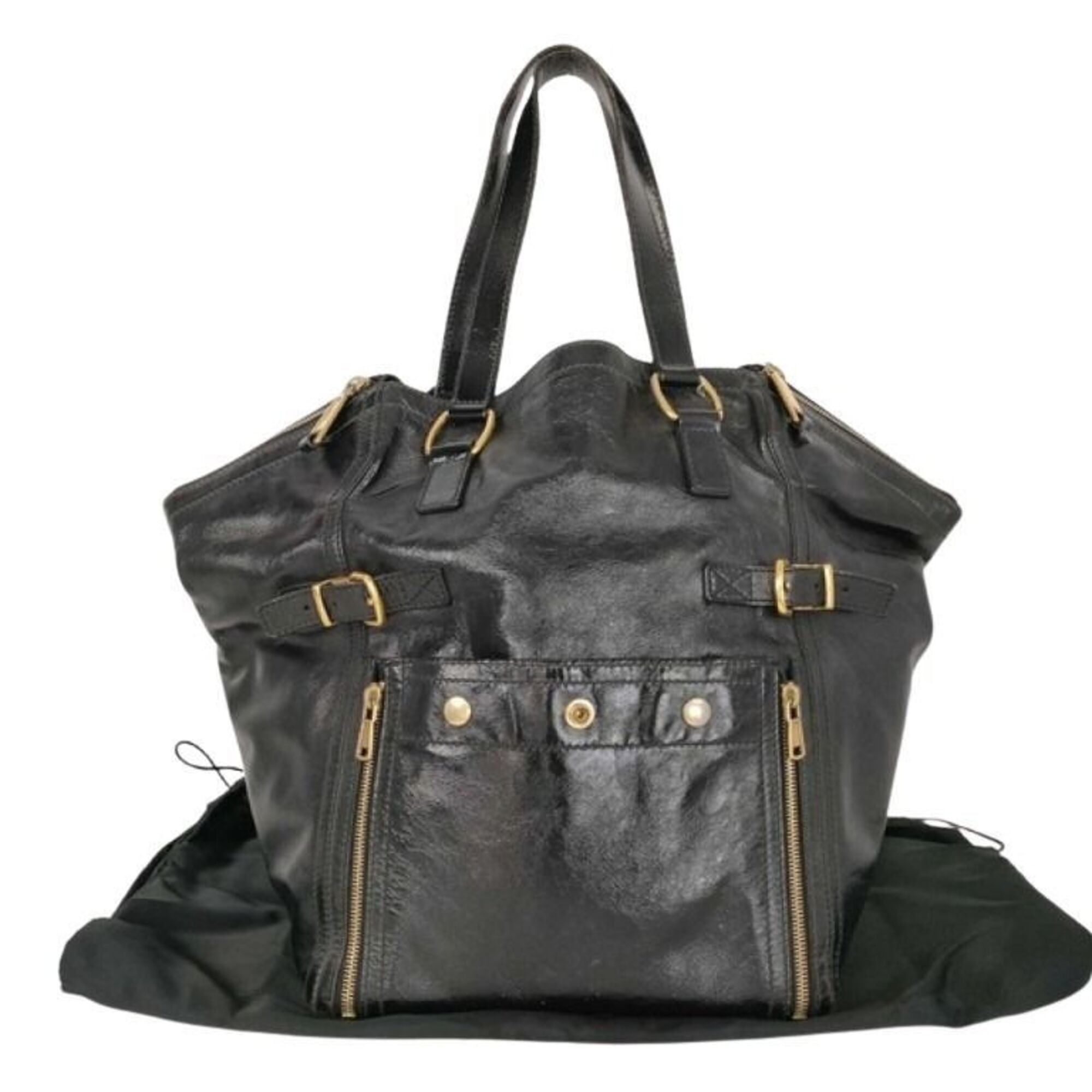 Yves Saint Laurent Black Patent Leather Tote Bag (Pre-Owned)