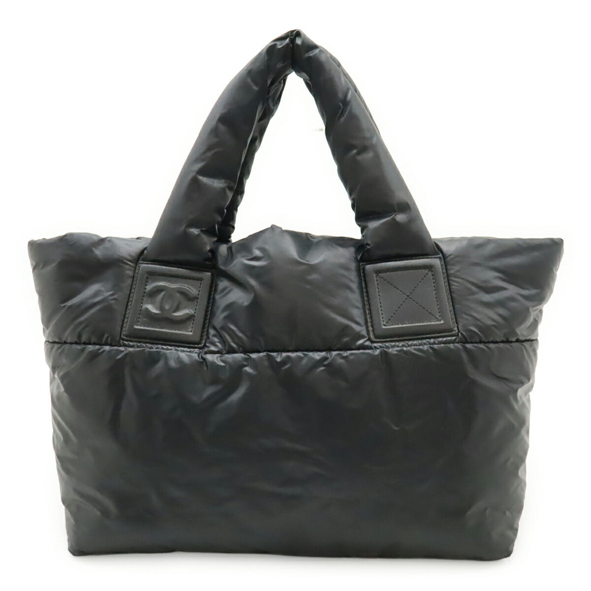Chanel Black Nylon Leather Handbag Tote Bag (Pre-Owned)