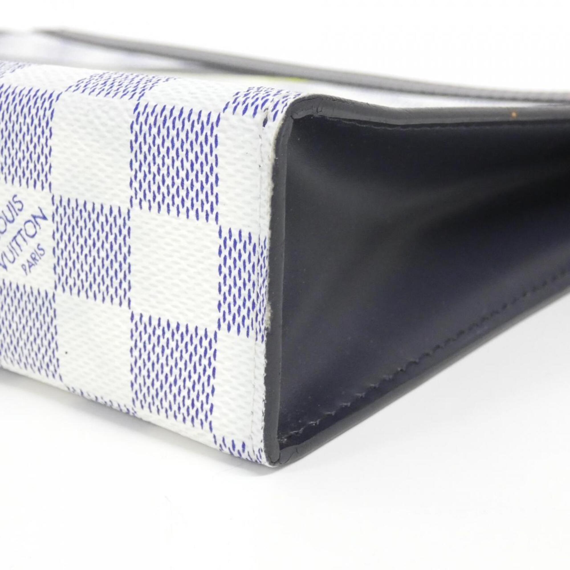 Louis Vuitton Cobalt White Coated Canvas Handbag Pochette (Pre-Owned)