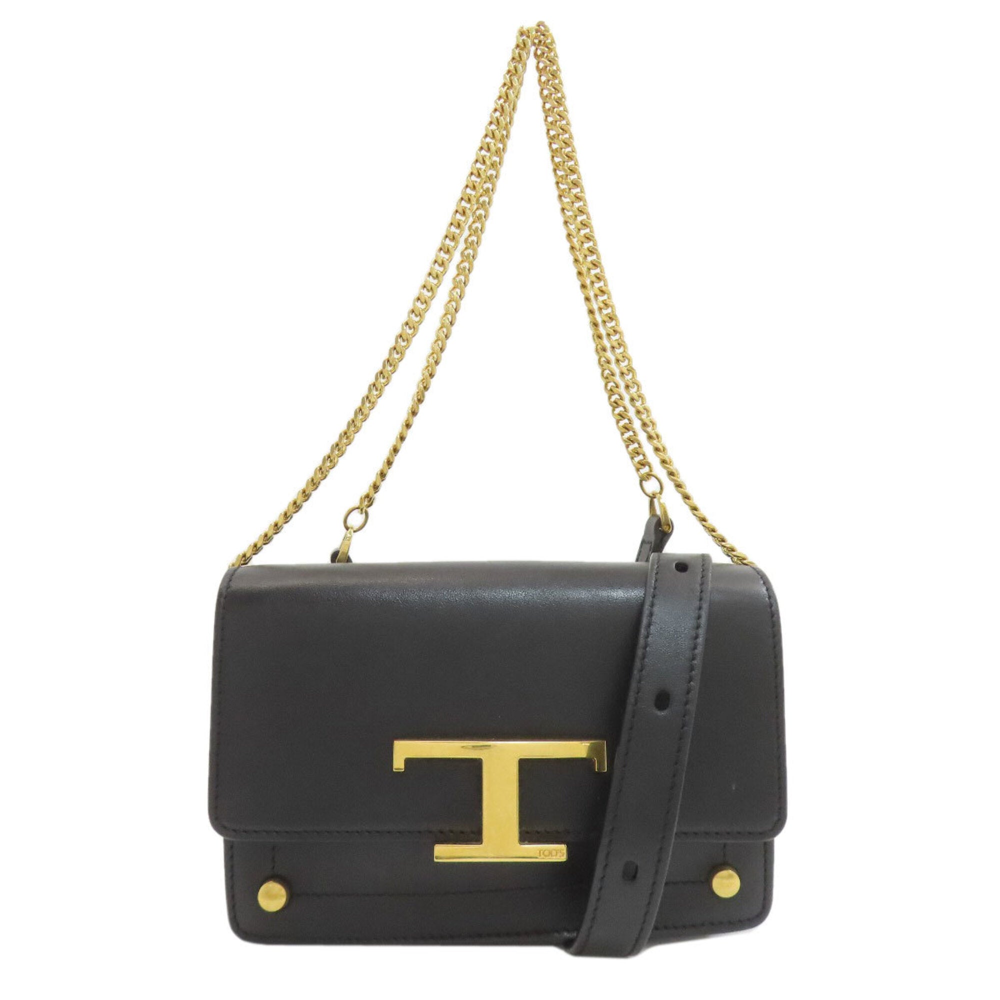 Tod's Black Leather Shoulder Bag (Pre-Owned)