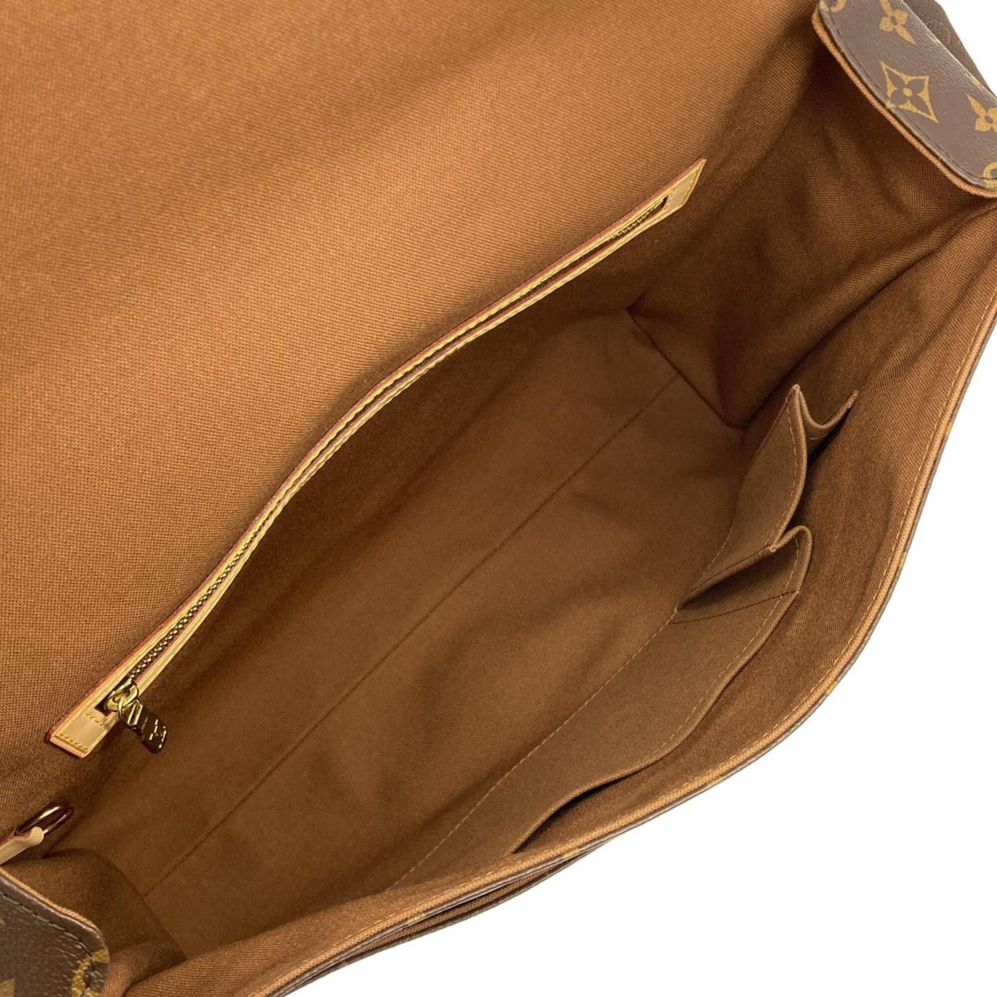 Louis Vuitton Marron Coated Canvas Shoulder Bag (Pre-Owned)