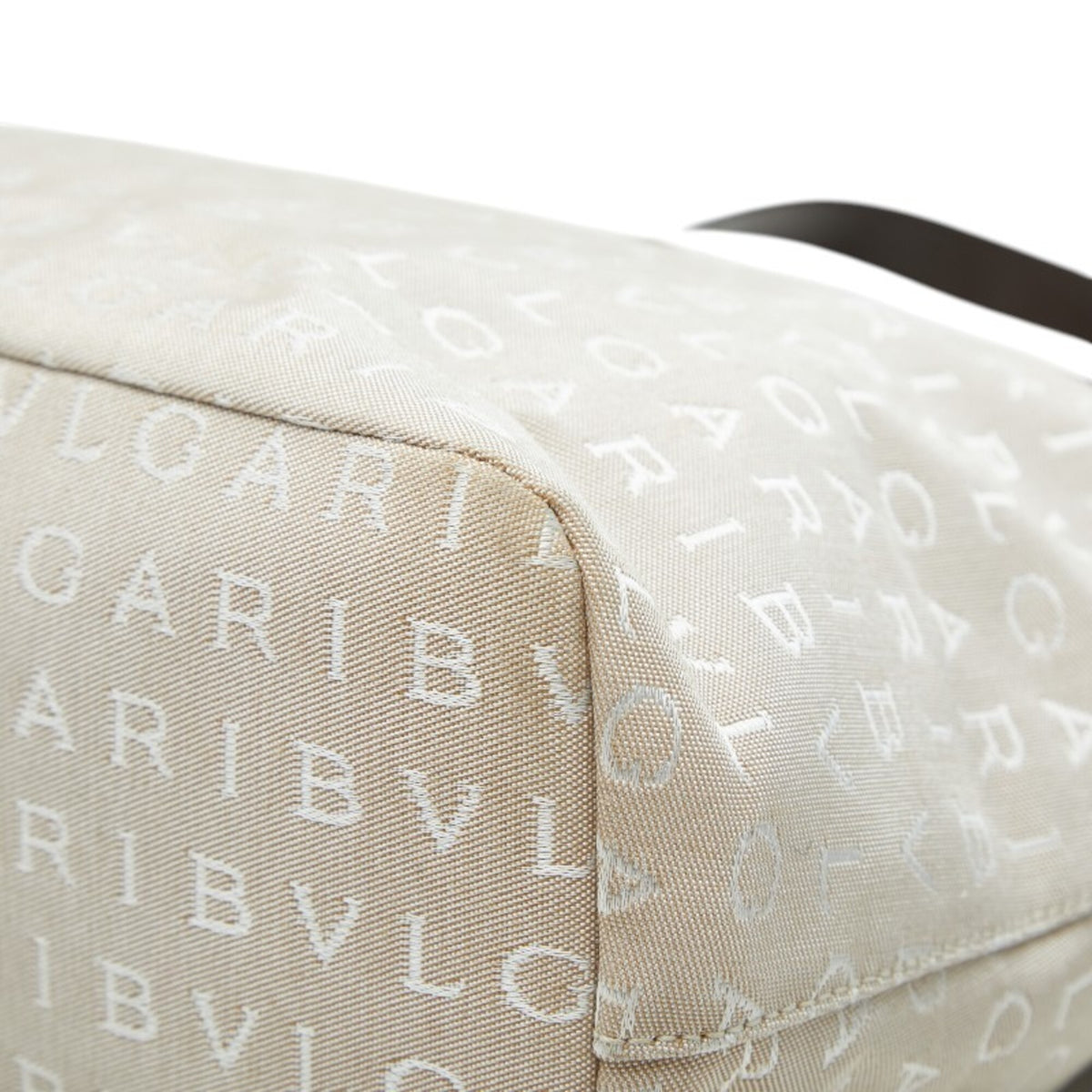 Bvlgari Beige Brown Canvas Leather Shoulder Bag Tote Bag (Pre-Owned)