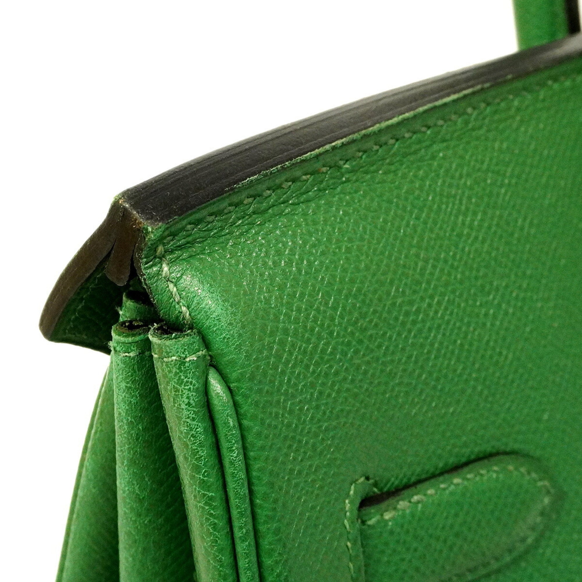 Hermes Green Courchevel Leather Handbag (Pre-Owned)