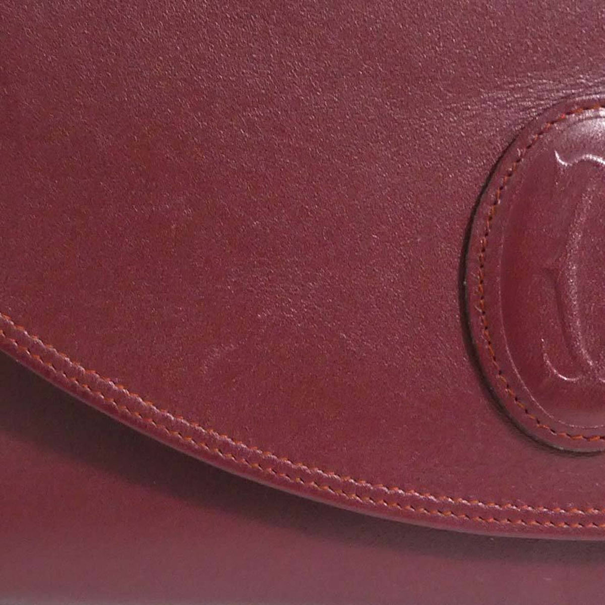 Cartier Burgundy Leather Clutch Bag (Pre-Owned)