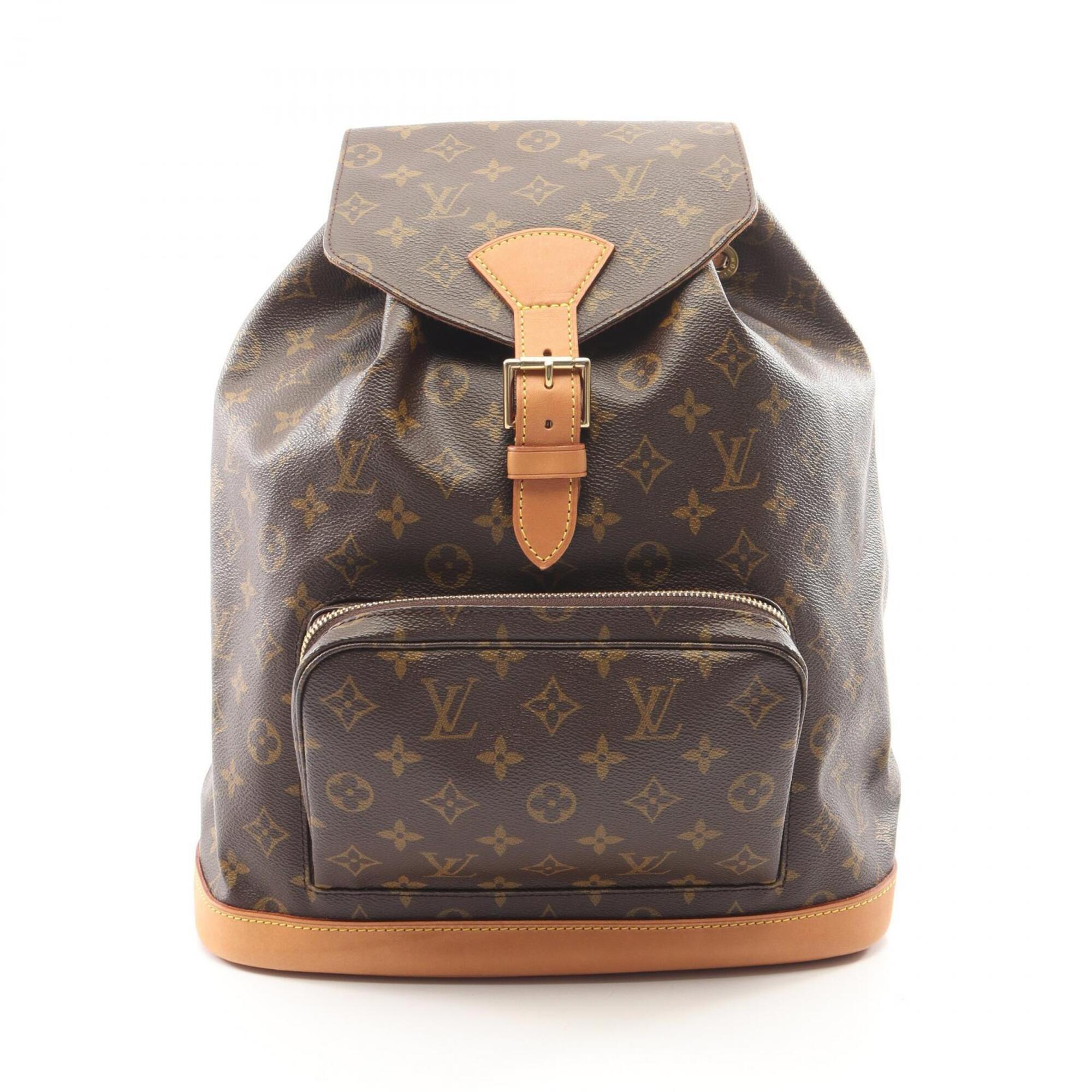 Louis Vuitton Brown Monogram Coated Canvas Leather Backpack (Pre-Owned)