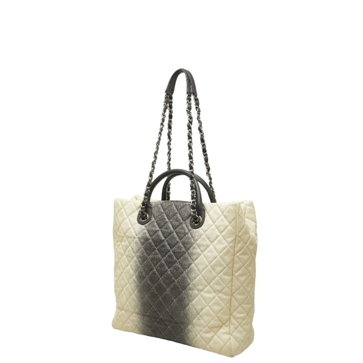 Chanel Black Ivory Grained Calfskin Shoulder Bag (Pre-Owned)