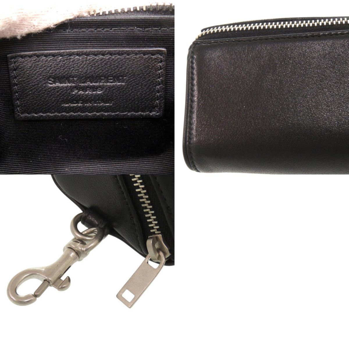 Yves Saint Laurent Black Leather Pouch Shoulder Bag (Pre-Owned)