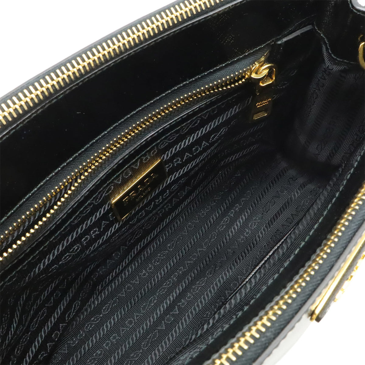 Prada Black Nero Patent Leather Handbag Shoulder Bag (Pre-Owned)