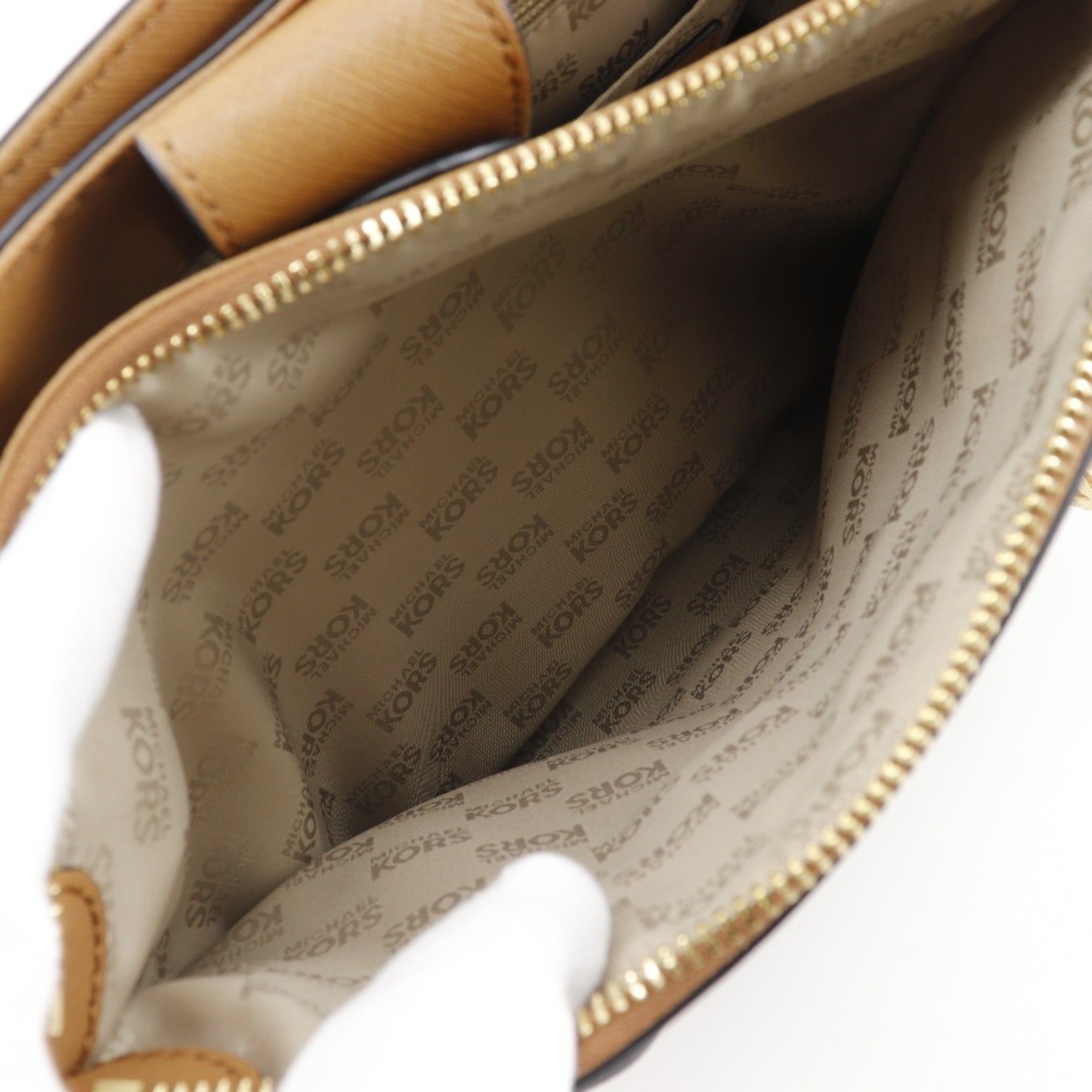 Michael Kors Black Brown White Leather Handbag Tote Bag (Pre-Owned)