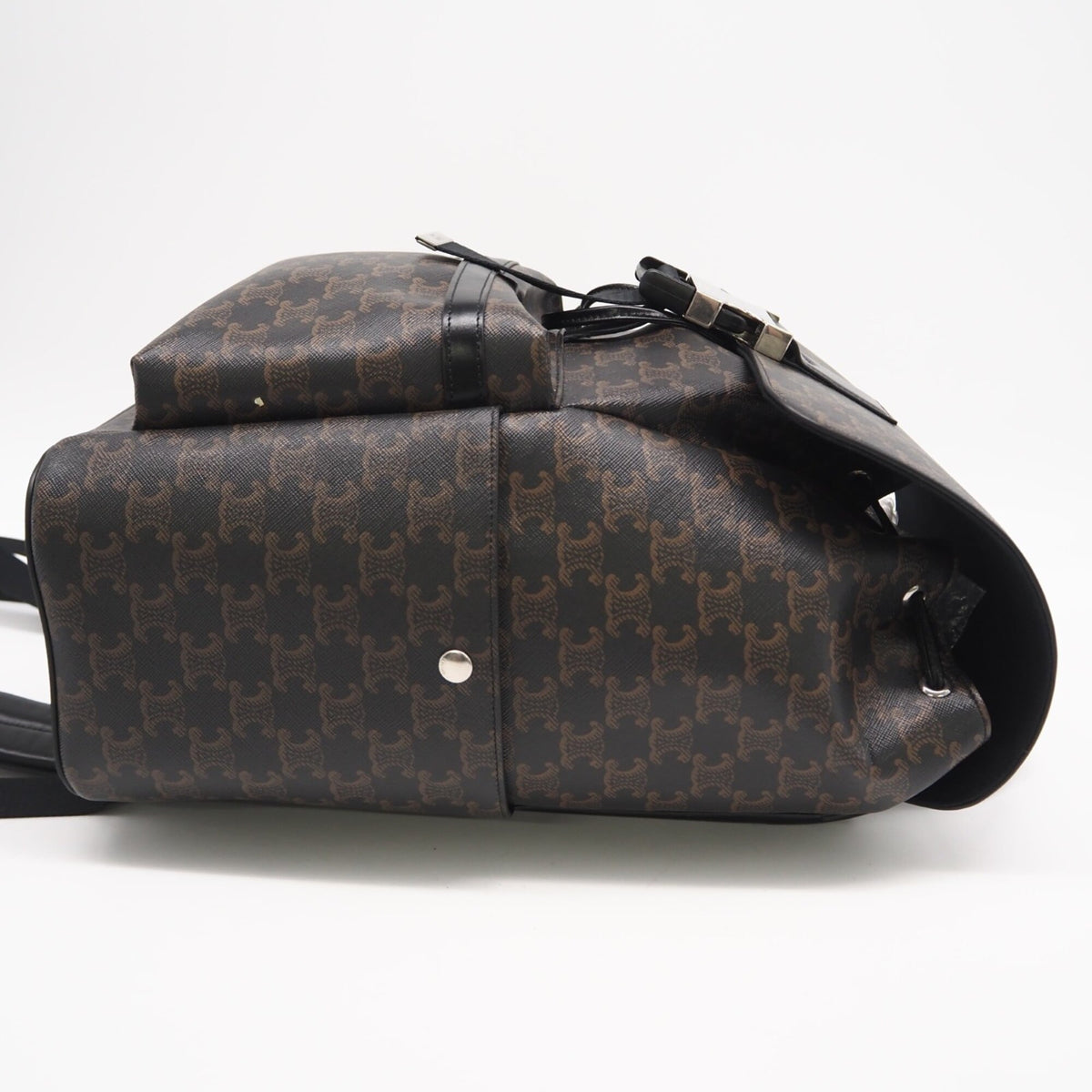Celine Brown Coated Canvas Leather Backpack (Pre-Owned)