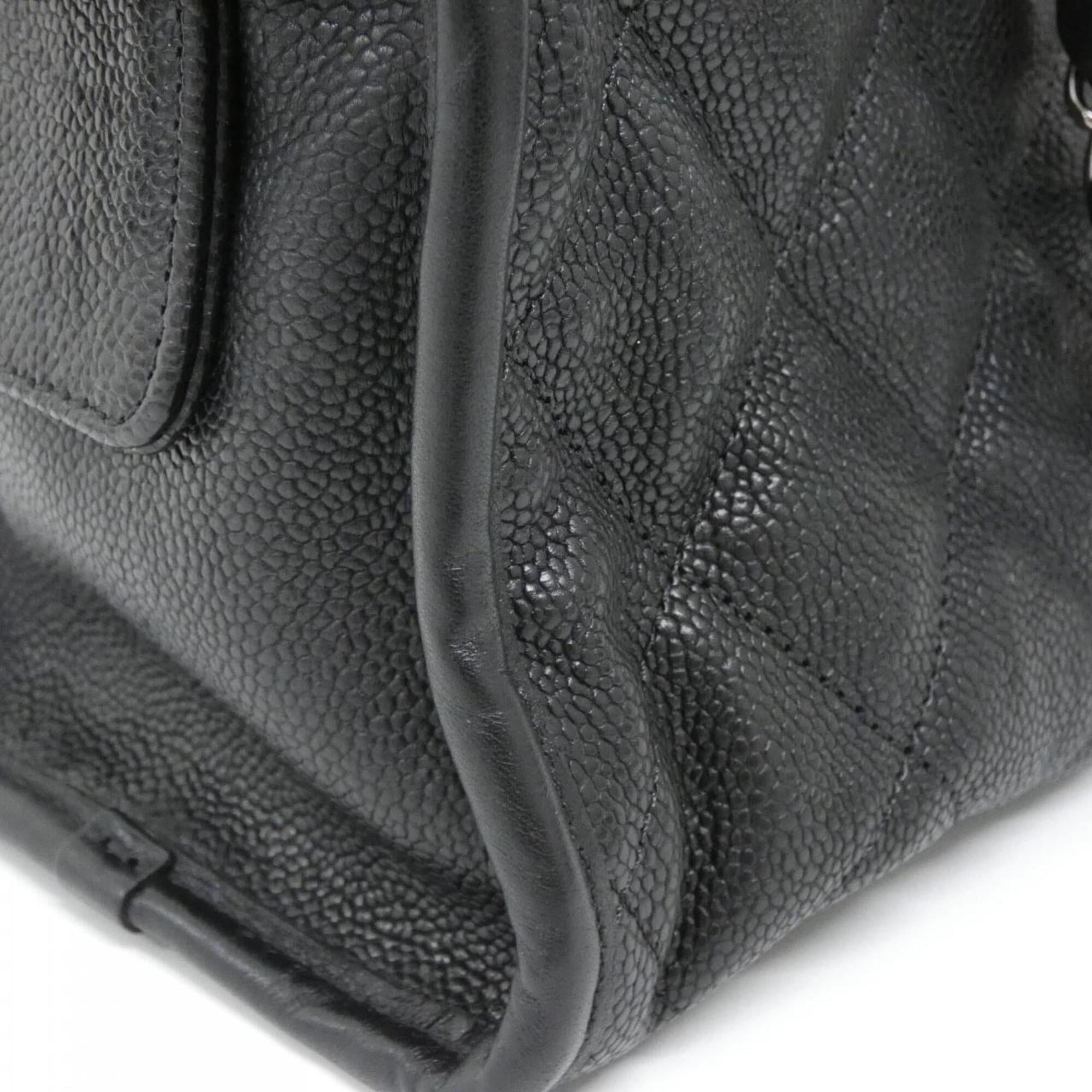 Chanel Black Grained Calfskin Shoulder Bag (Pre-Owned)