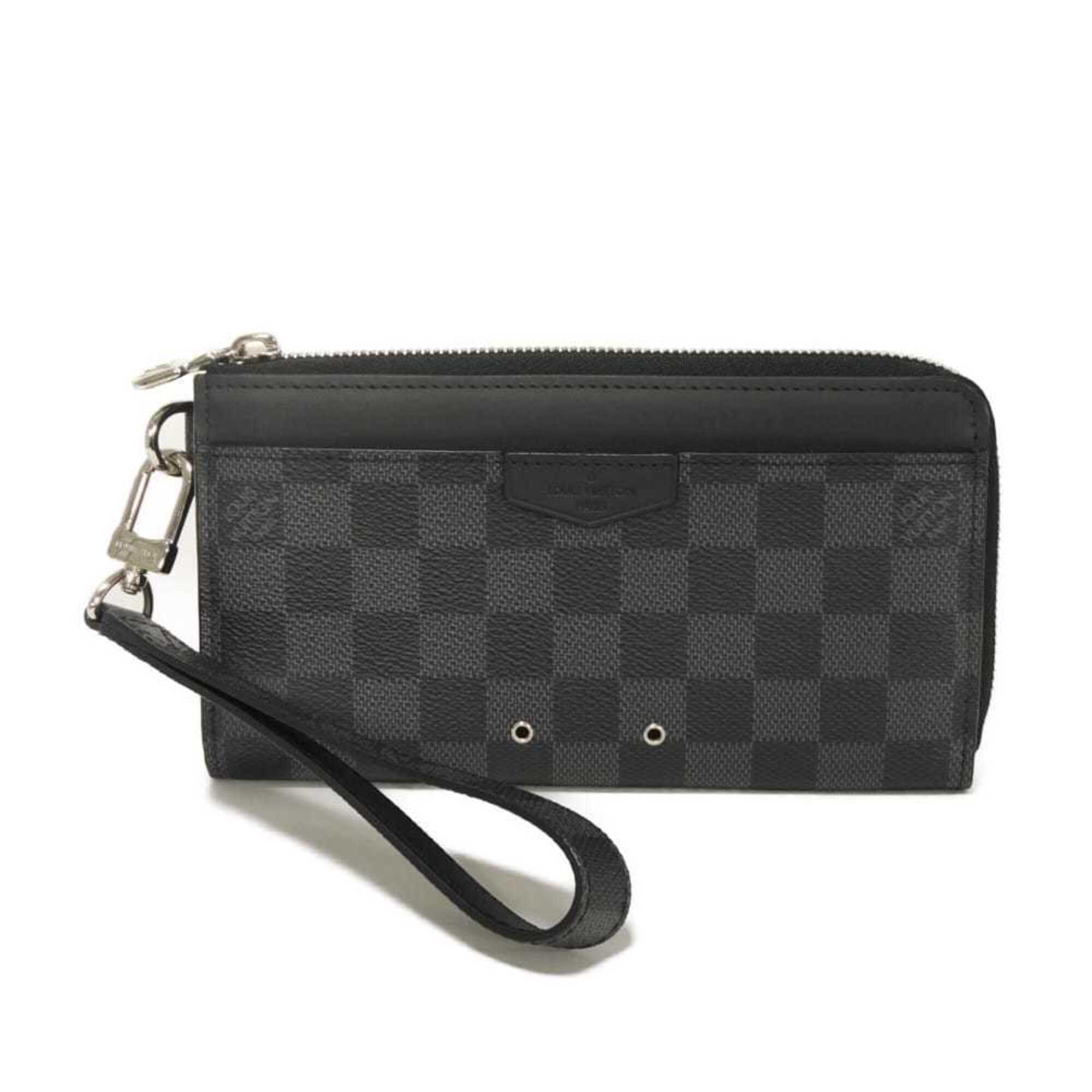 Louis Vuitton Damier Graphite Black Noir Damier Graphite Canvas Leather Long Wallet (Bi-Fold) (Pre-Owned)