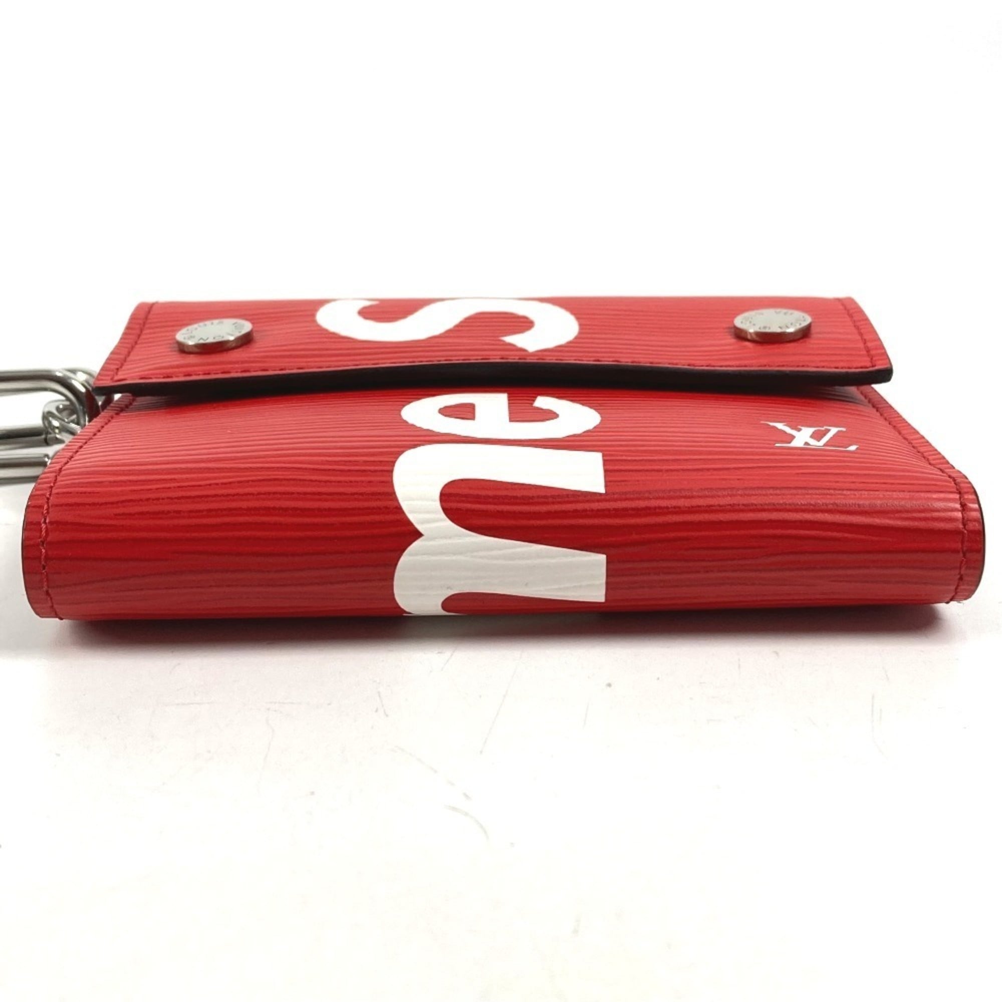 Louis Vuitton Epi Red Color White Epi Leather Chain/Shoulder Wallet (Pre-Owned)