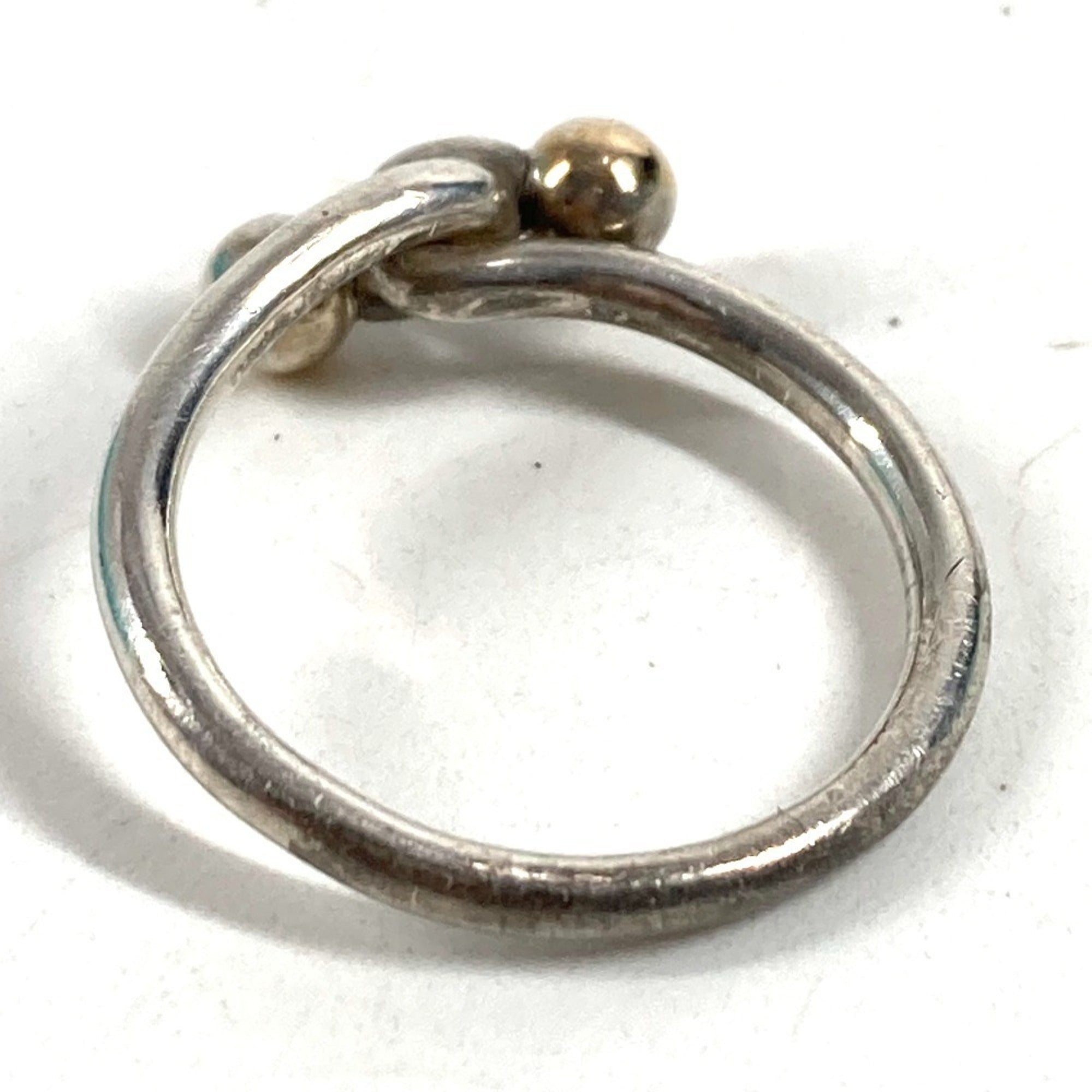Tiffany Silver Yellow Gold Yellow Gold (18K) Silver 925 Band Ring (Pre-Owned)
