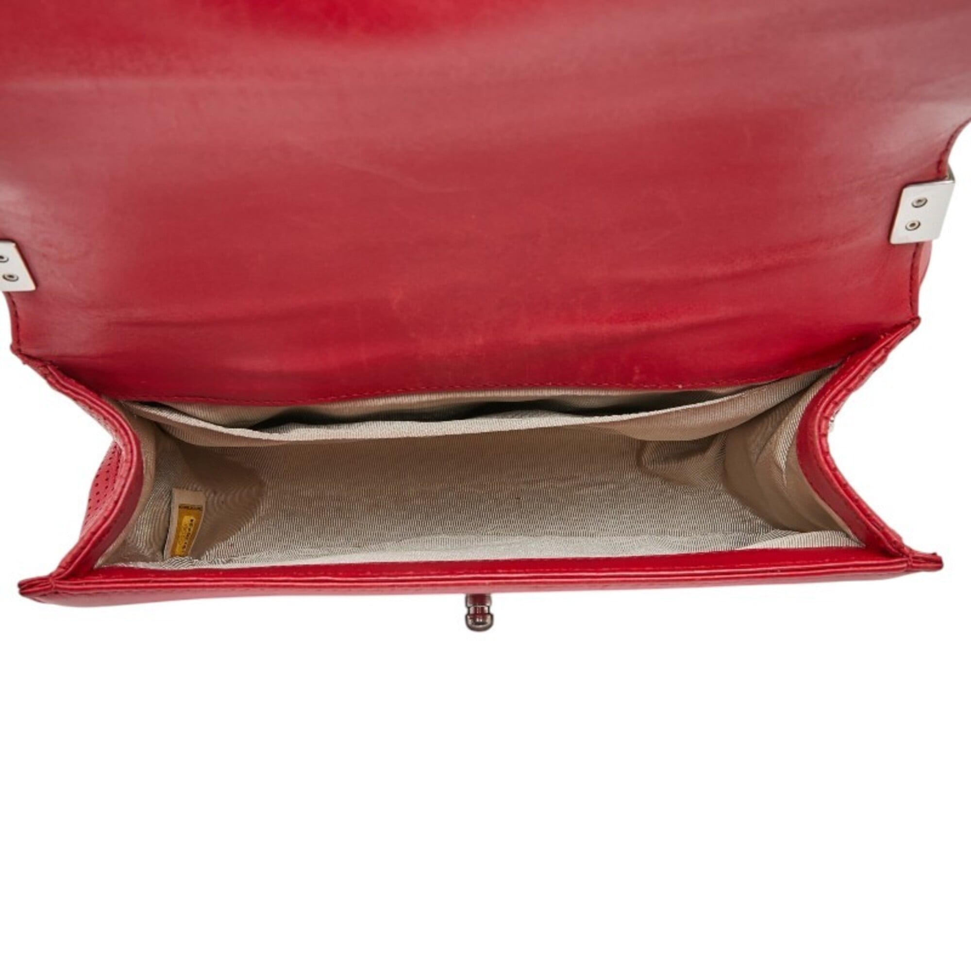 Chanel Matelasse Red Color Leather Shoulder Bag (Pre-Owned)