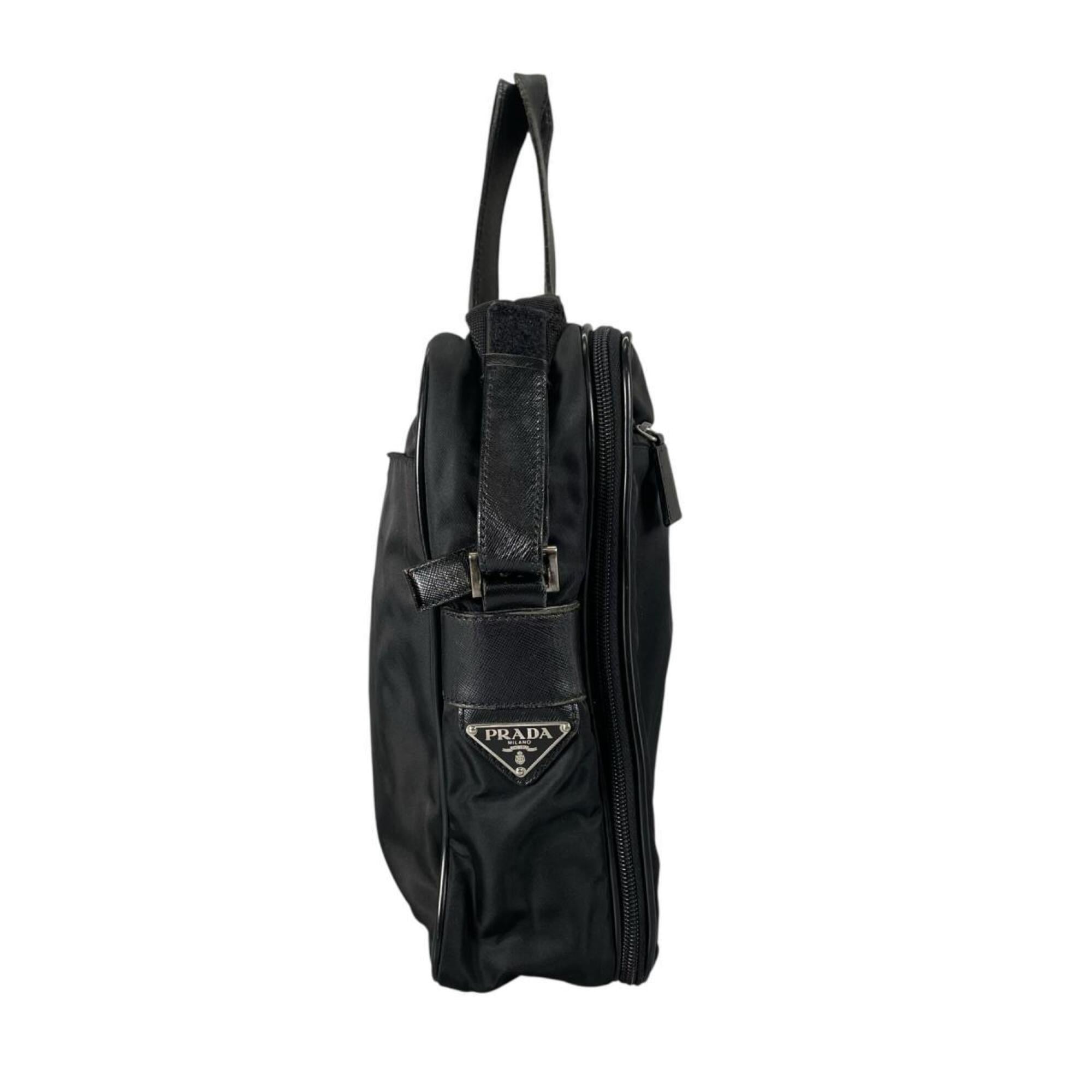Prada Black Nylon Briefcase Shoulder Bag (Pre-Owned)