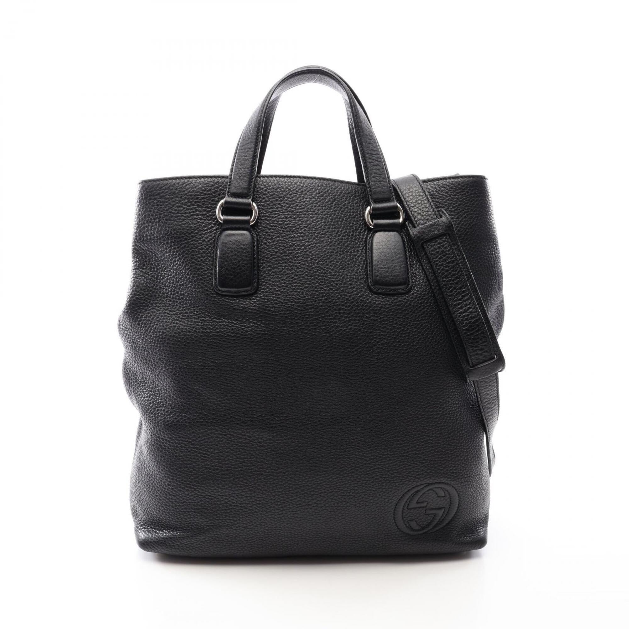 Gucci Black Leather Handbag Tote Bag (Pre-Owned)