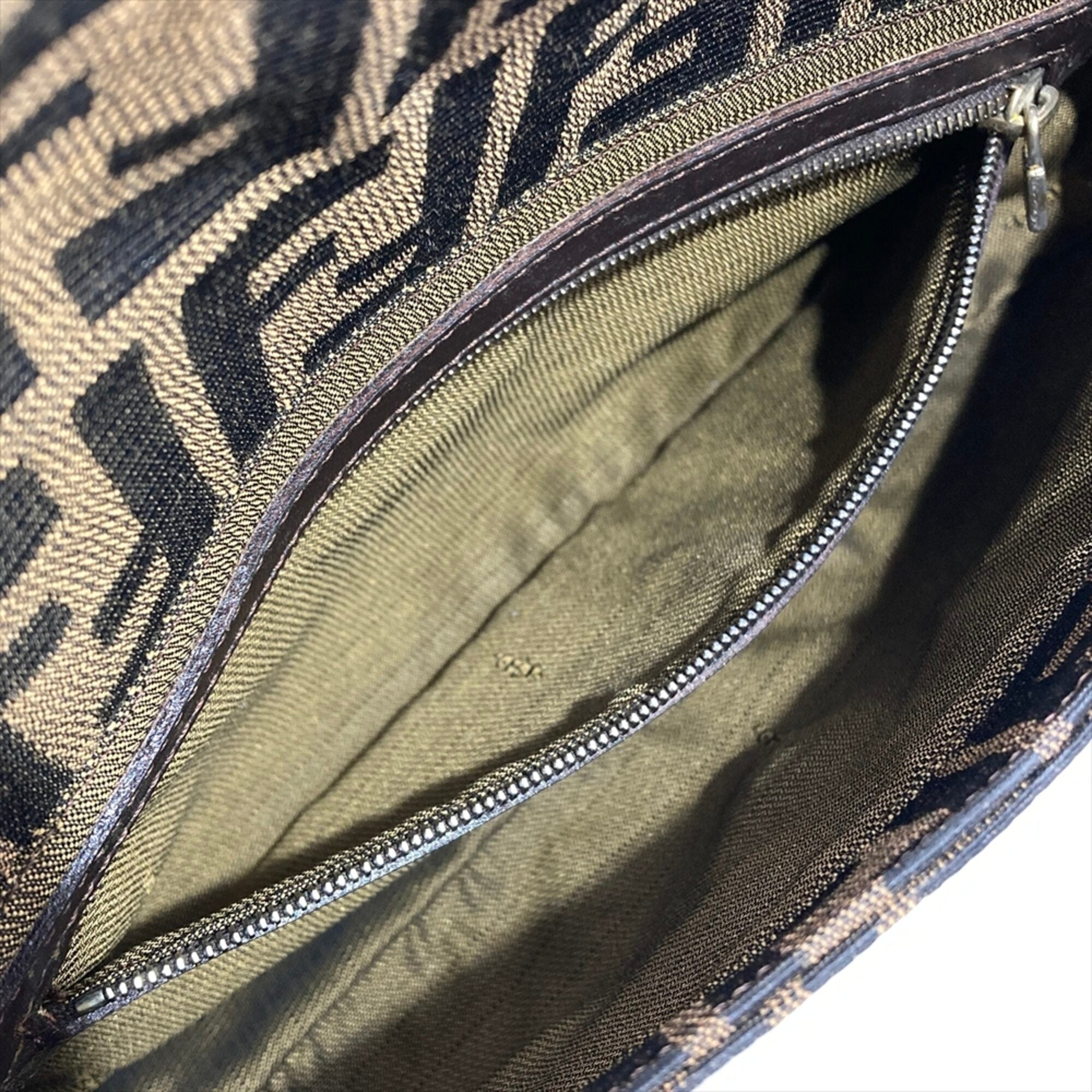 Fendi Brown Canvas Shoulder Bag (Pre-Owned)