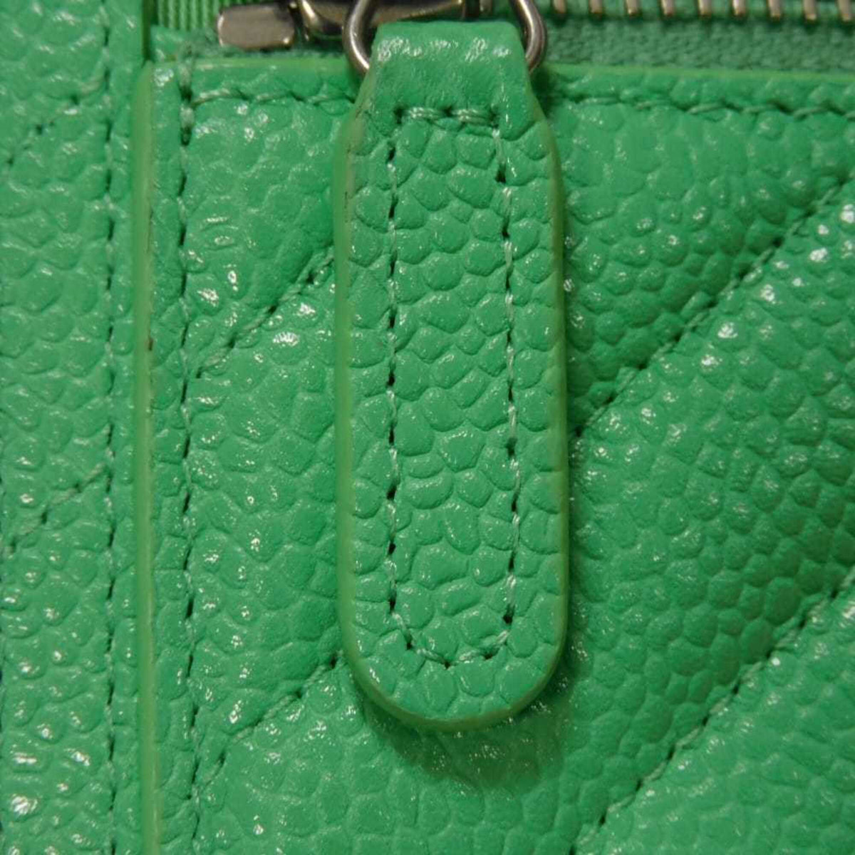 Chanel Light Green Grained Calfskin Wallet (Tri-Fold) (Pre-Owned)