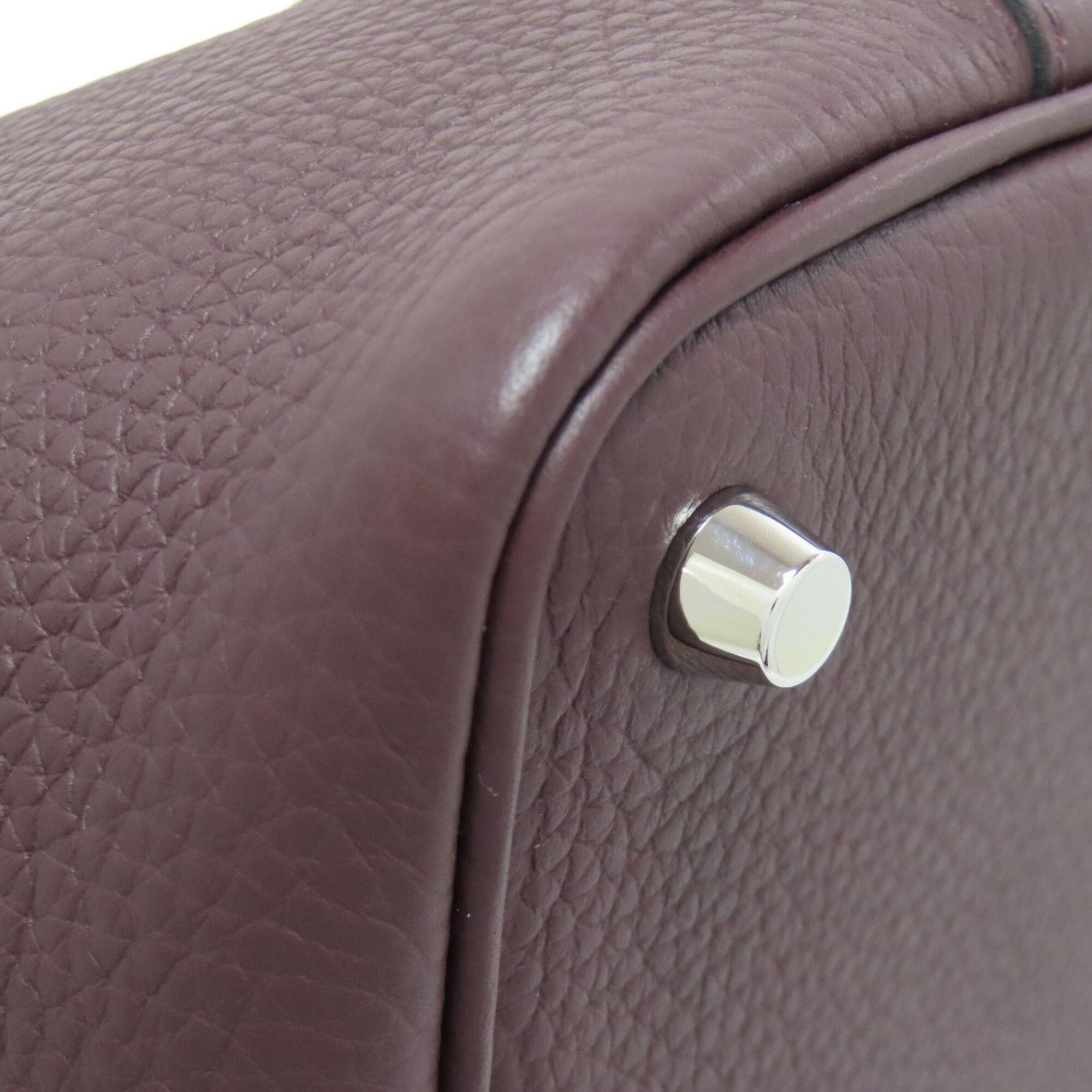 Hermes Bordeaux Taurillon Clemence Leather Handbag (Pre-Owned)