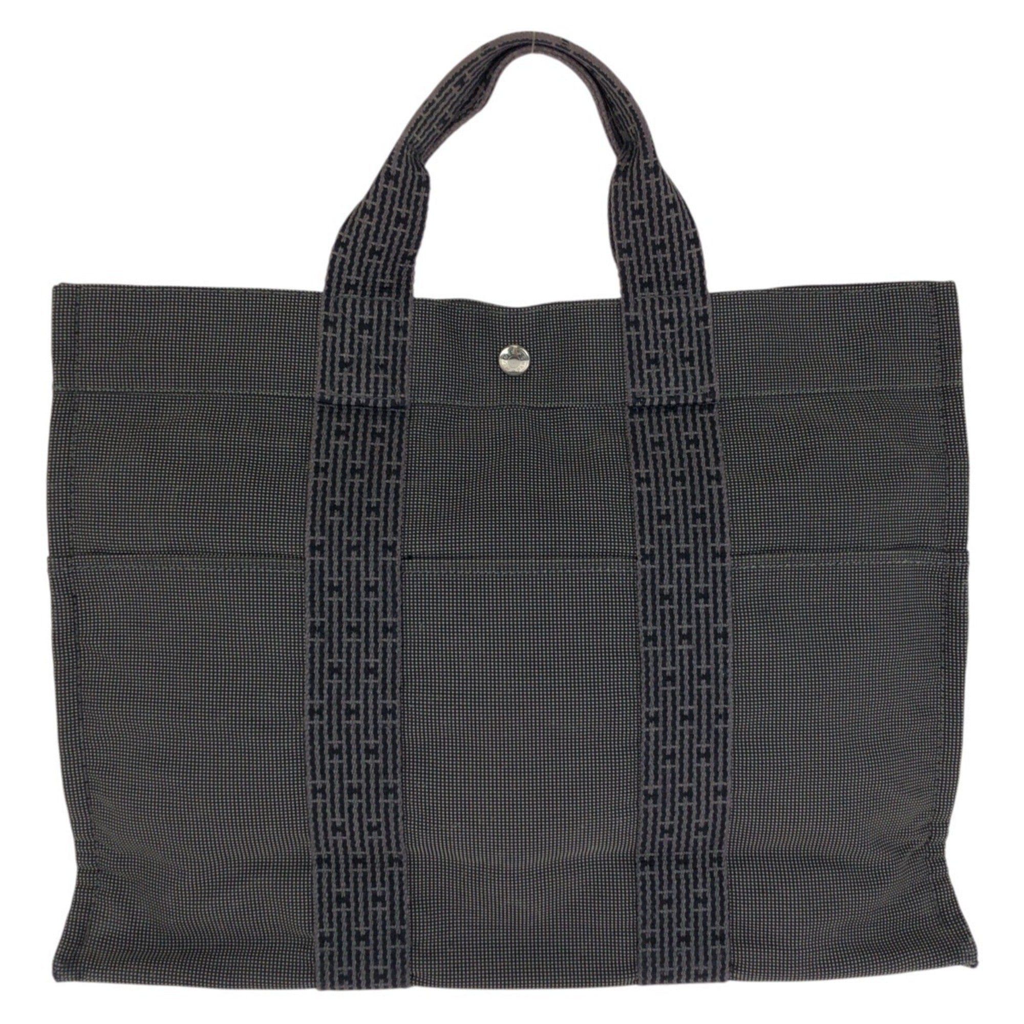 Hermes Gray Polyamide Polyester Handbag Tote Bag (Pre-Owned)