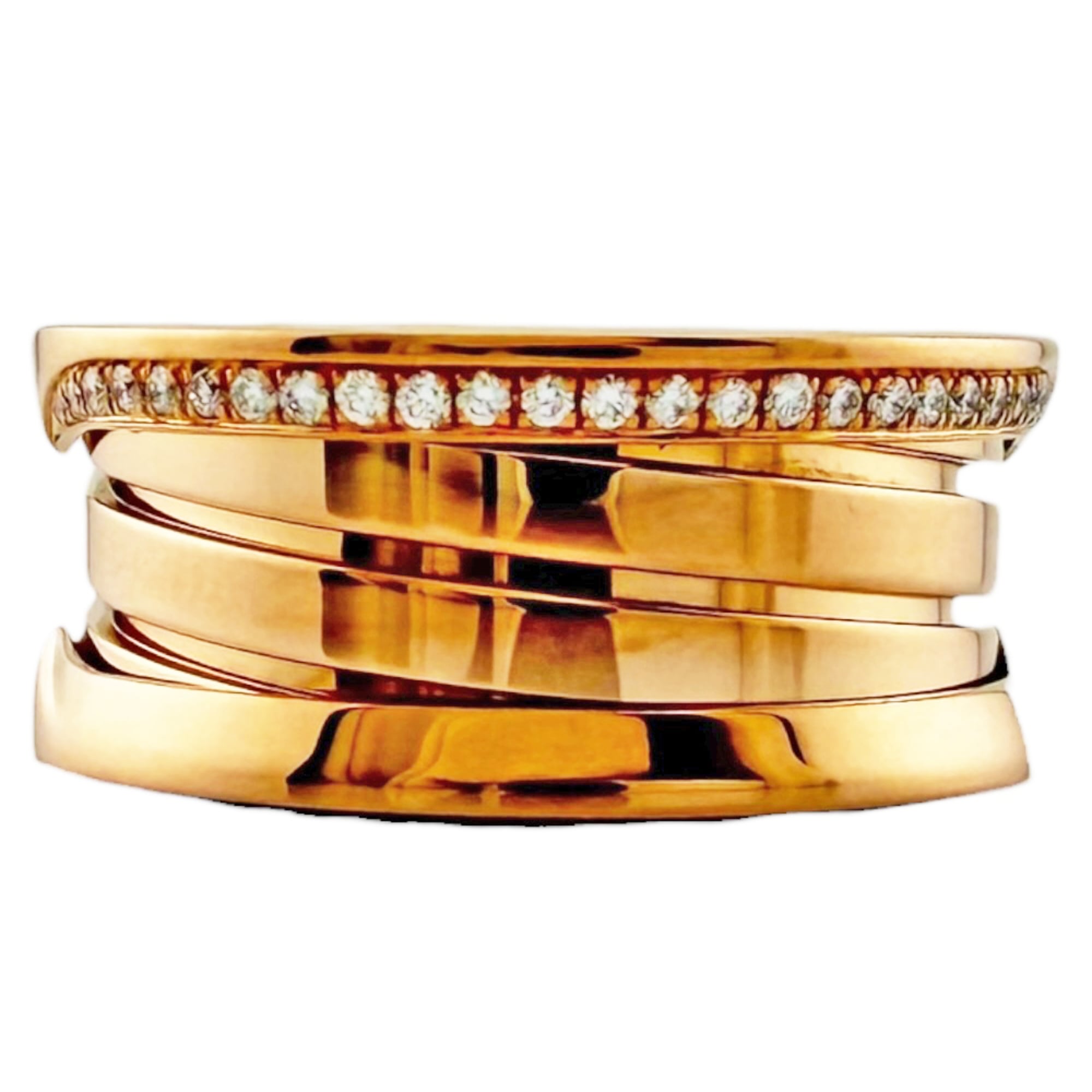 Bvlgari Gold Pink Gold (18K) Band Ring (Pre-Owned)