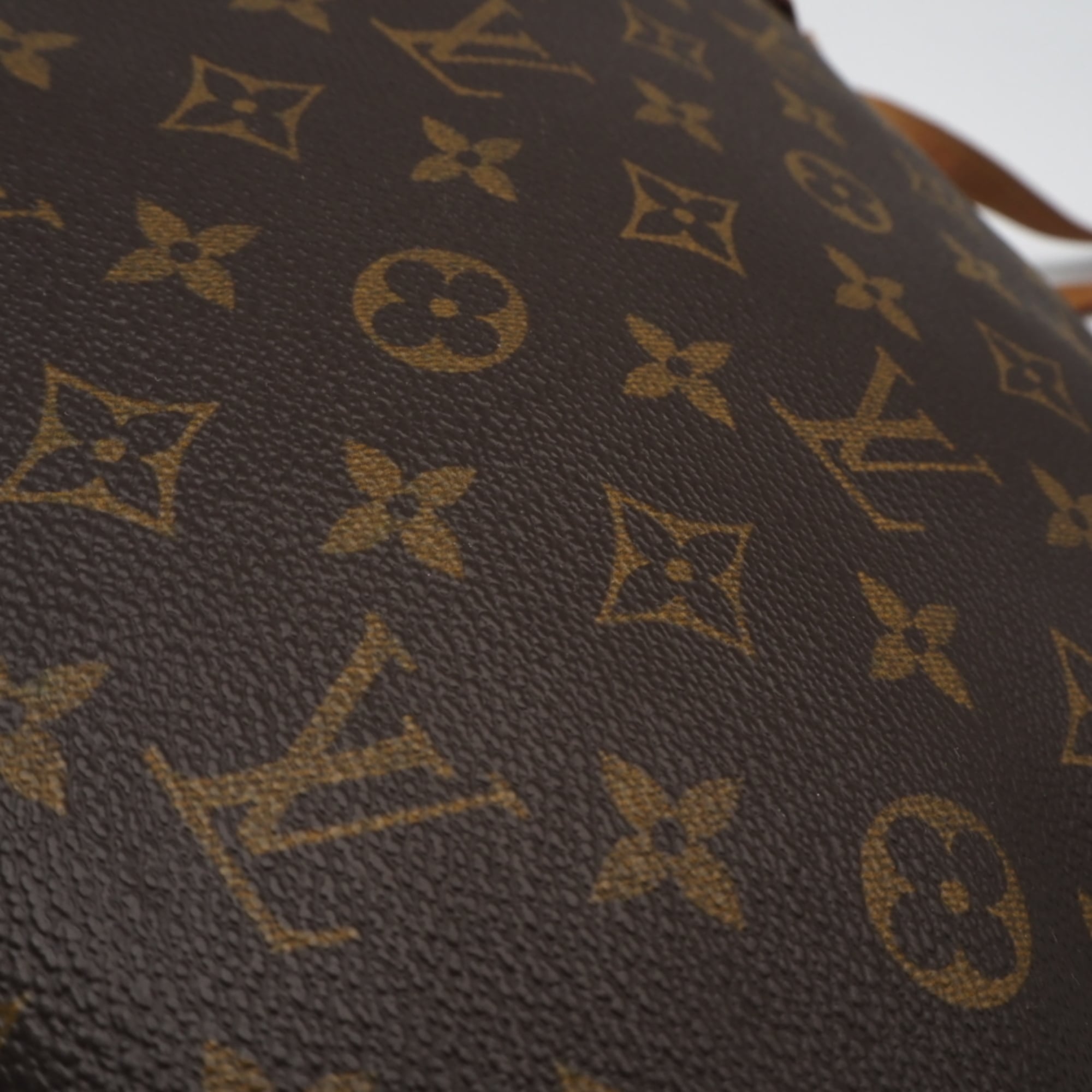 Louis Vuitton Beige Brown Coated Canvas Leather Handbag (Pre-Owned)