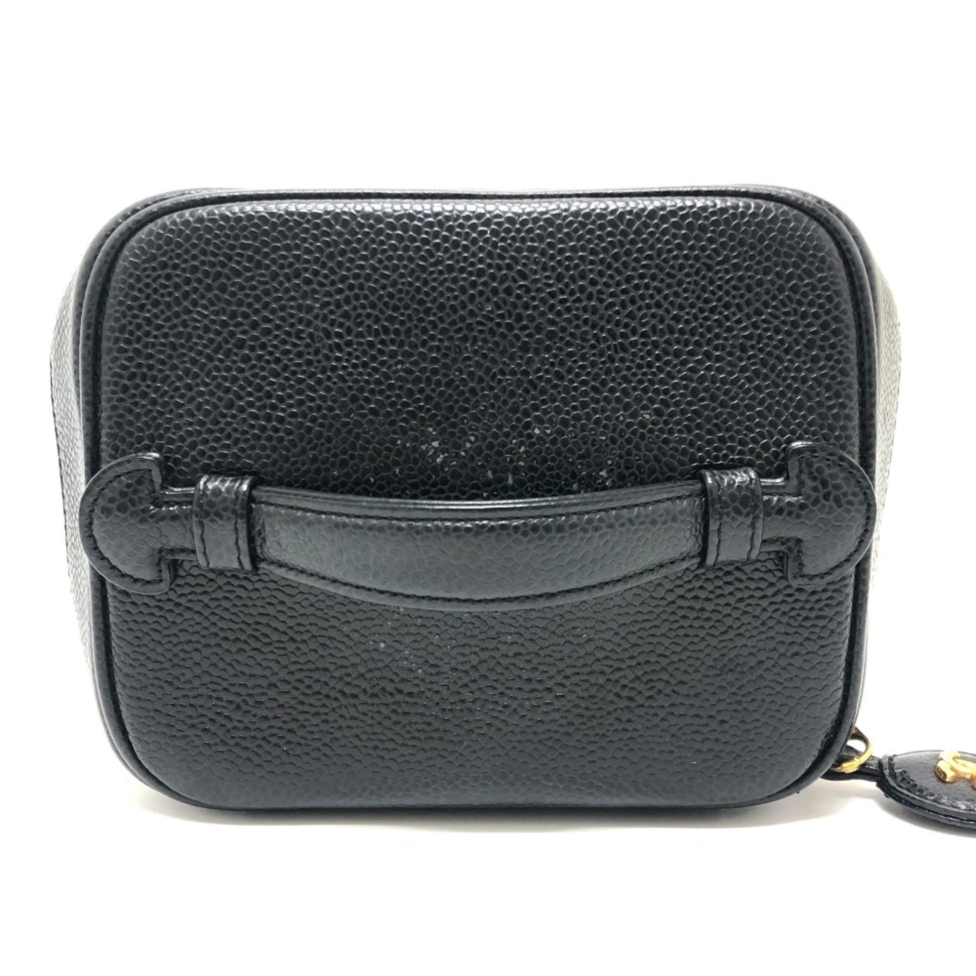 Chanel Black Grained Calfskin Handbag Vanity Bag (Pre-Owned)
