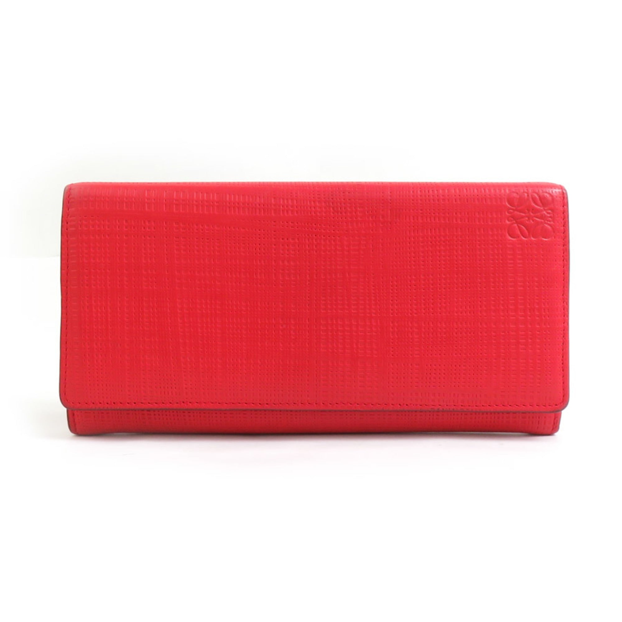 Loewe Red Color Leather Long Wallet (Bi-Fold) (Pre-Owned)