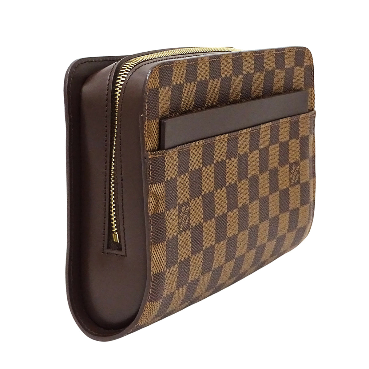 Louis Vuitton Damier Damier Canvas Ebene Damier Canvas Clutch Bag (Pre-Owned)