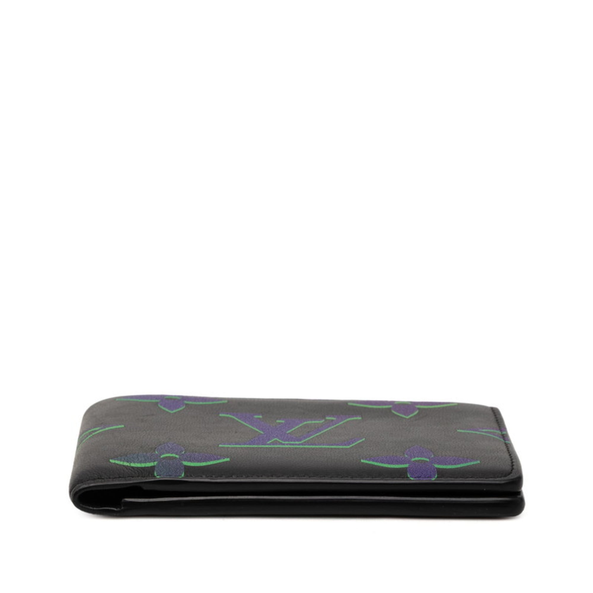 Louis Vuitton Black Multi-Color Noir Leather Wallet (Bi-Fold) (Pre-Owned)