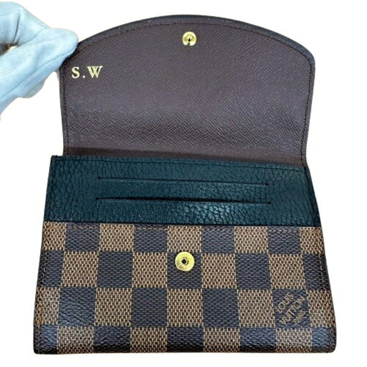 Louis Vuitton Damier Brown Leather Wallet (Bi-Fold) (Pre-Owned)