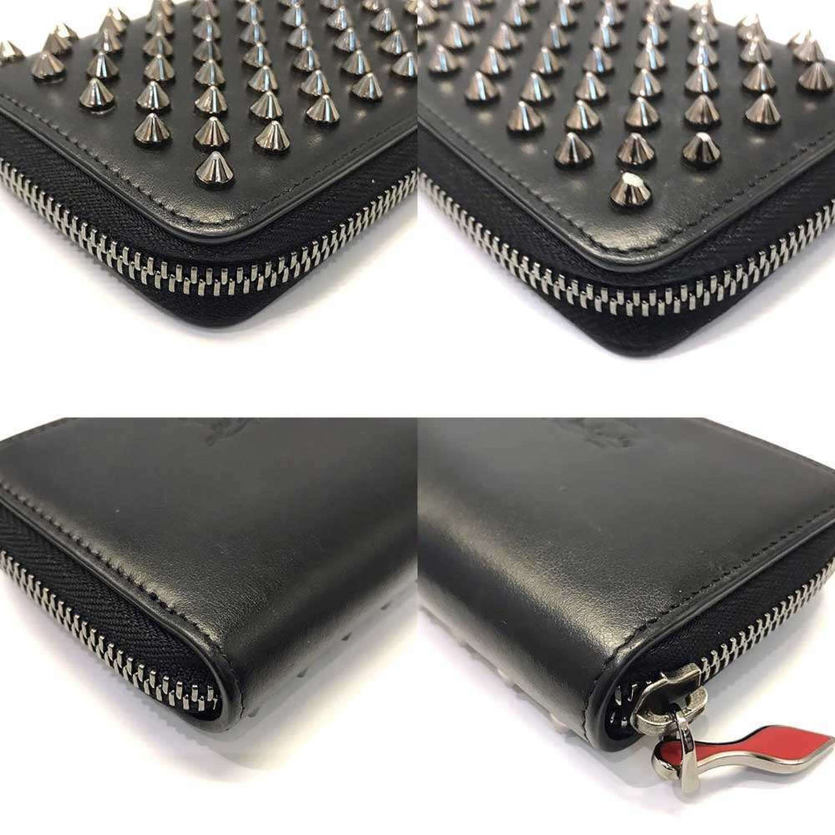 Christian Louboutin Black Leather Coin Purse/Coin Case (Pre-Owned)