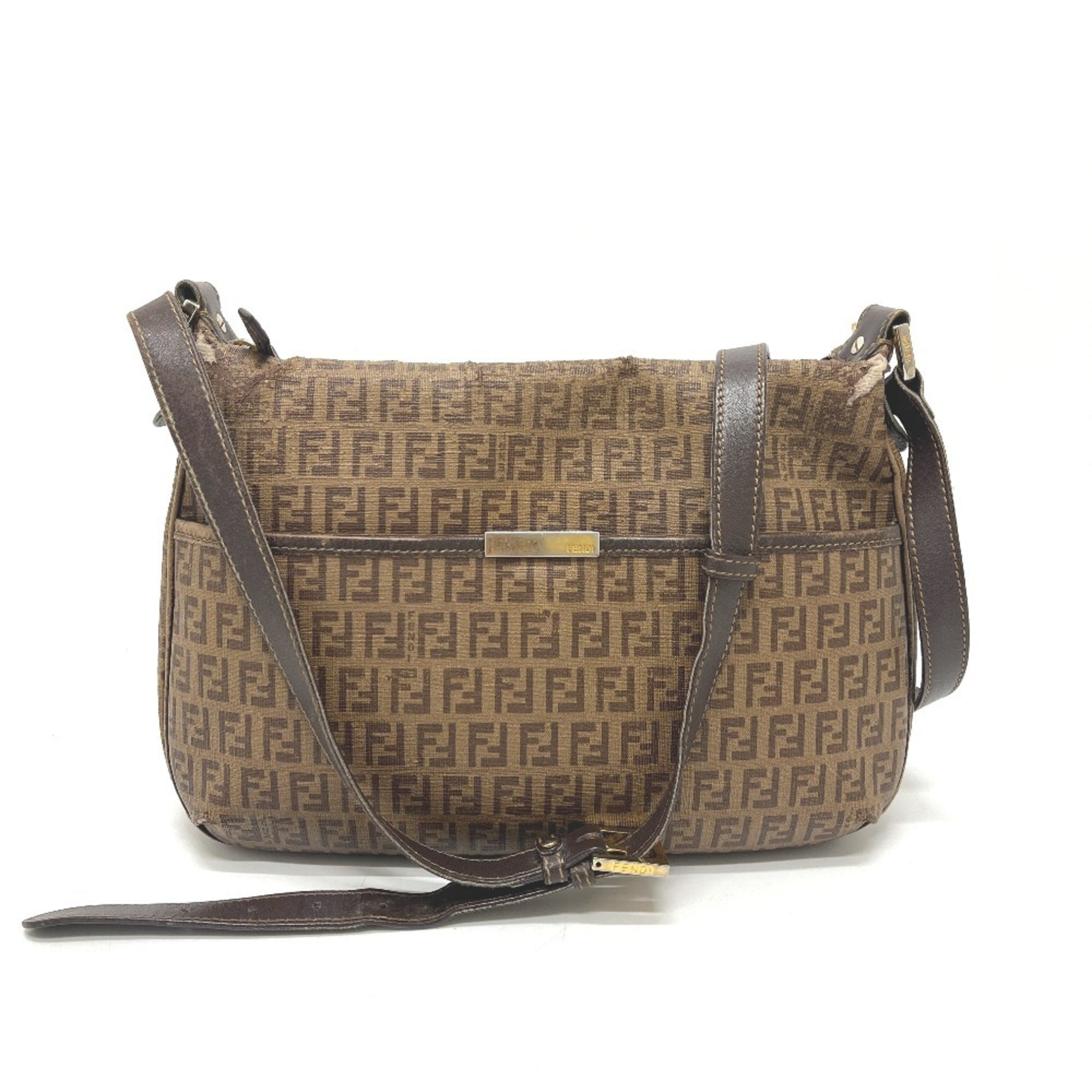 Fendi Beige Pvc Pochette Shoulder Bag (Pre-Owned)