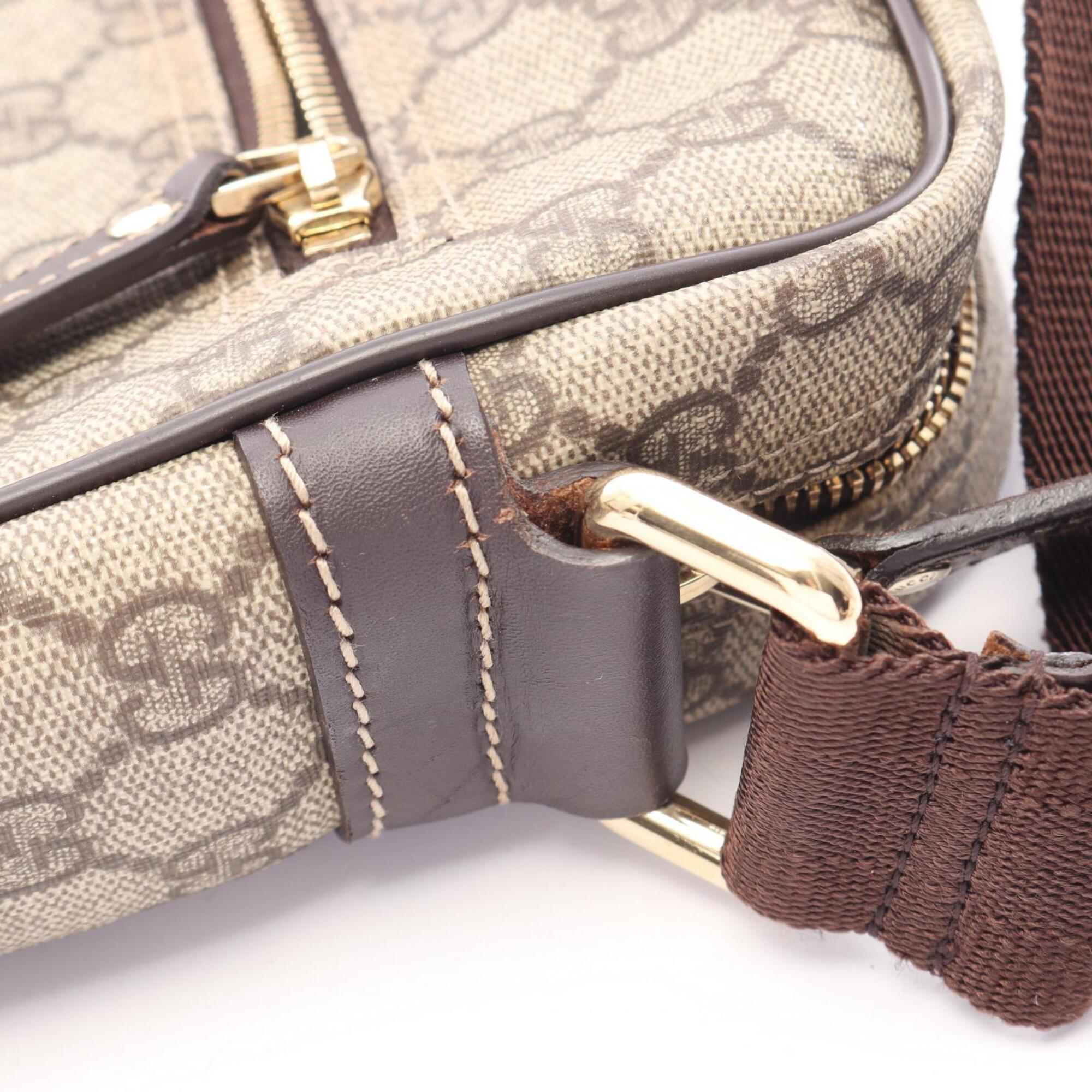 Gucci Beige Brown Gg Supreme Leather Handbag Shoulder Bag (Pre-Owned)