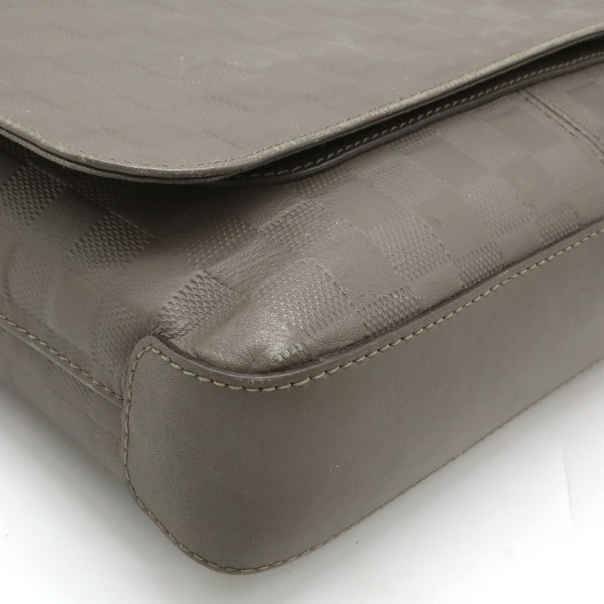 Louis Vuitton Grannis Grayish Damier Infini Leather Shoulder Bag (Pre-Owned)