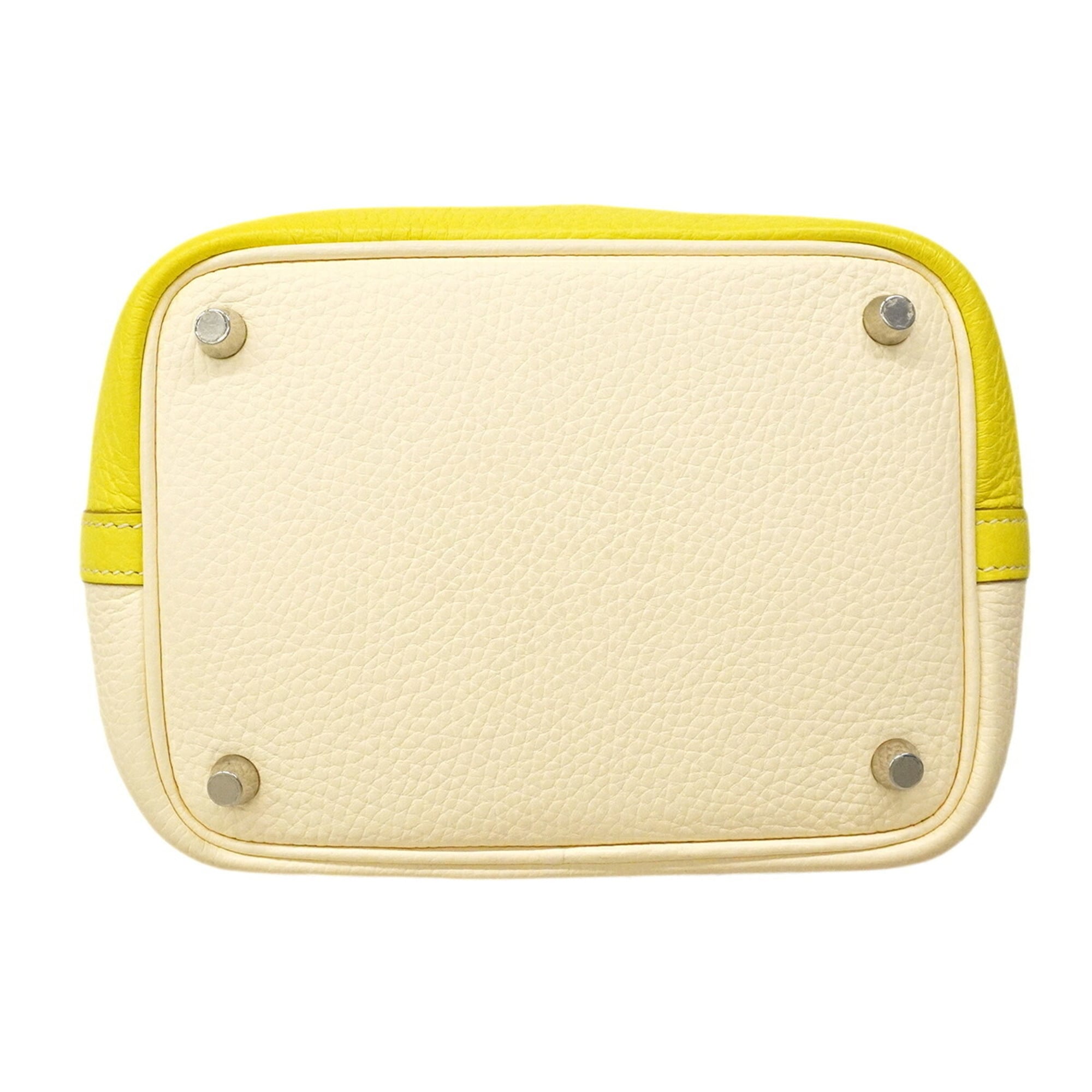 Hermes Lime Taurillon Clemence Leather Handbag (Pre-Owned)