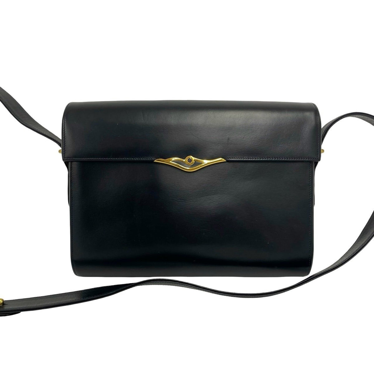Cartier Black Leather Handbag Pochette Shoulder Bag (Pre-Owned)