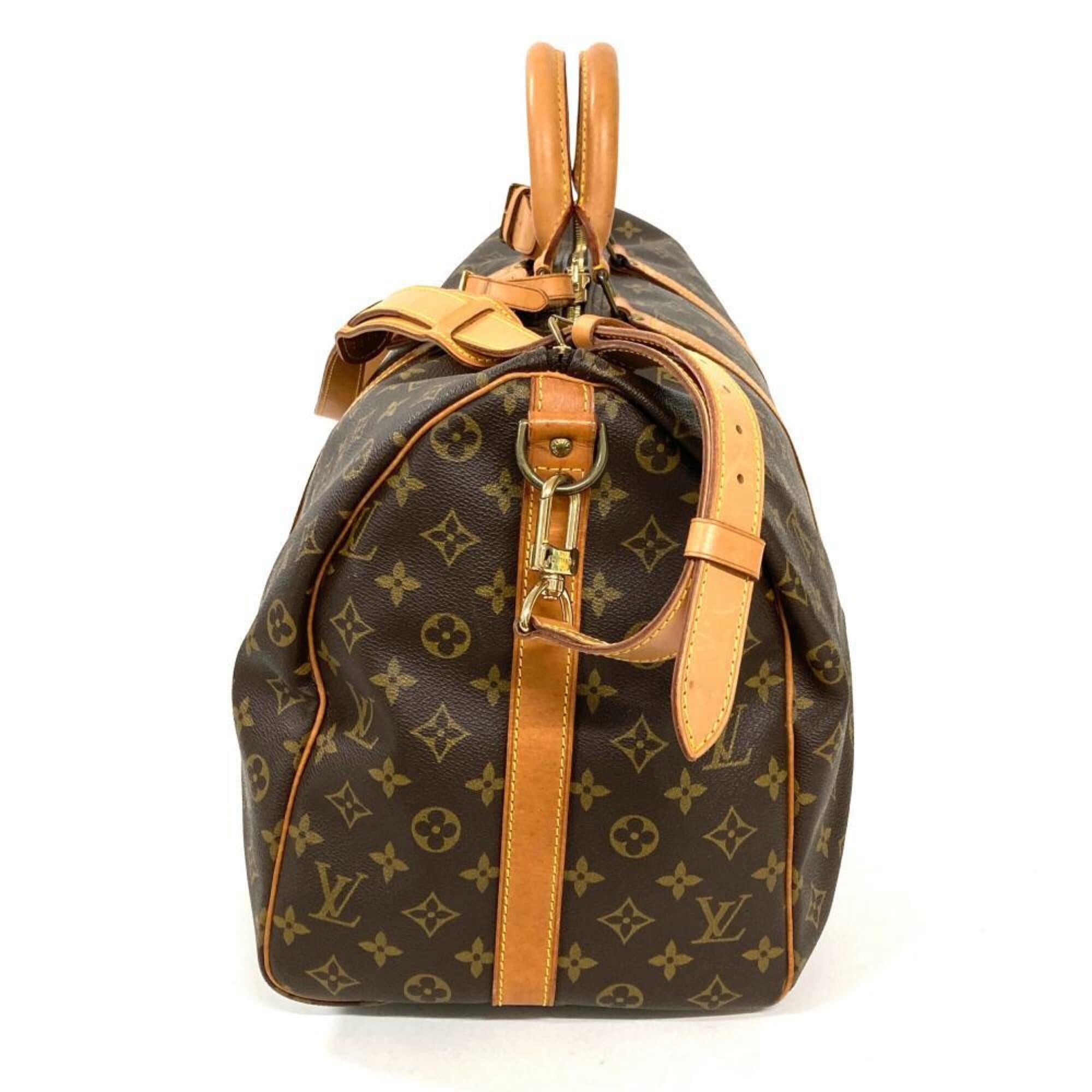Louis Vuitton Brown Monogram Canvas Leather Boston Bag (Pre-Owned)