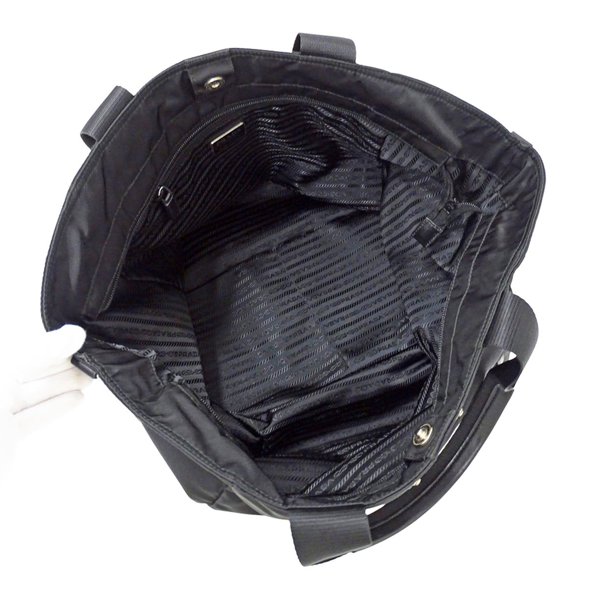Prada Black Nylon Handbag Shoulder Bag Tote Bag (Pre-Owned)