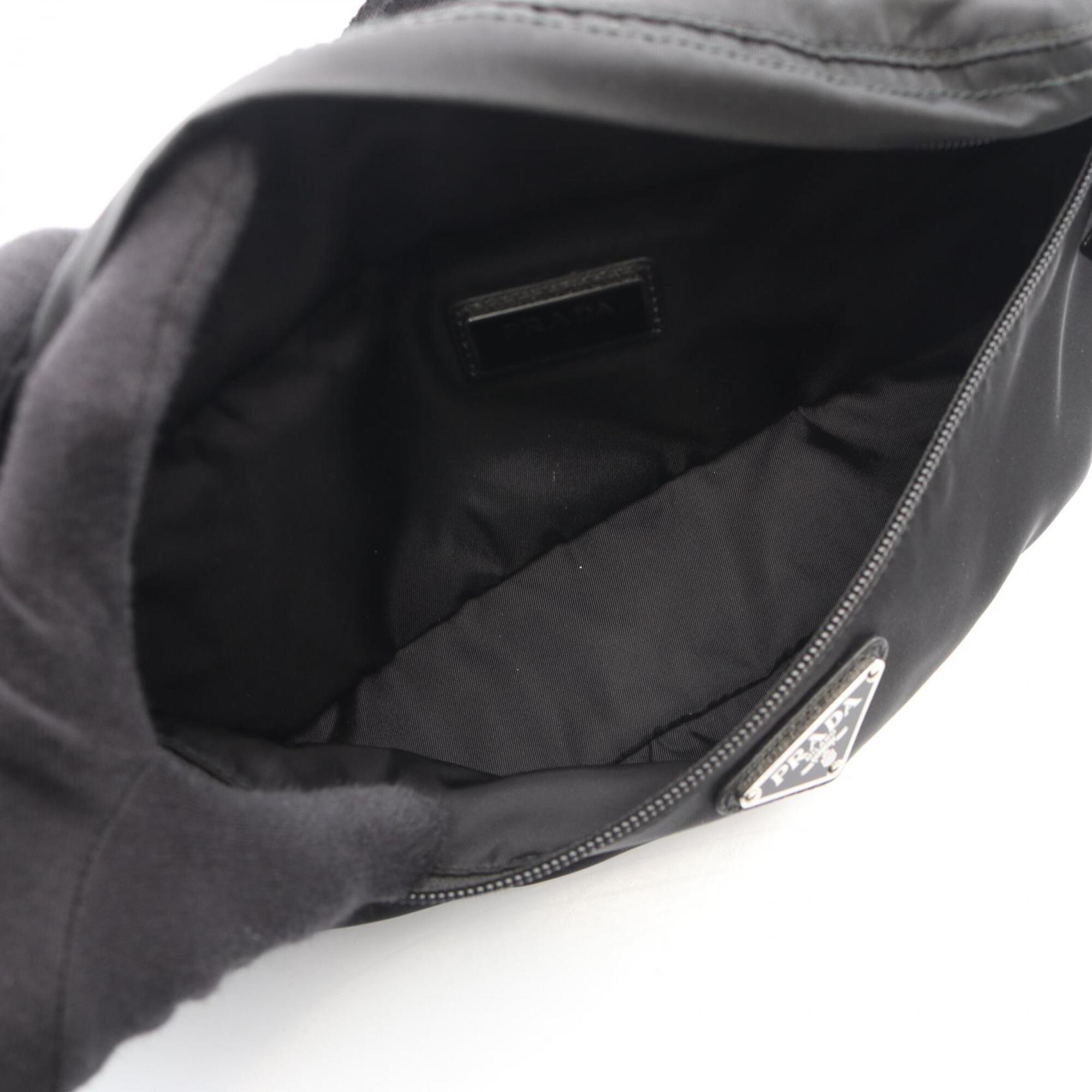 Prada Black Nylon Leather Fanny Pack Handbag (Pre-Owned)