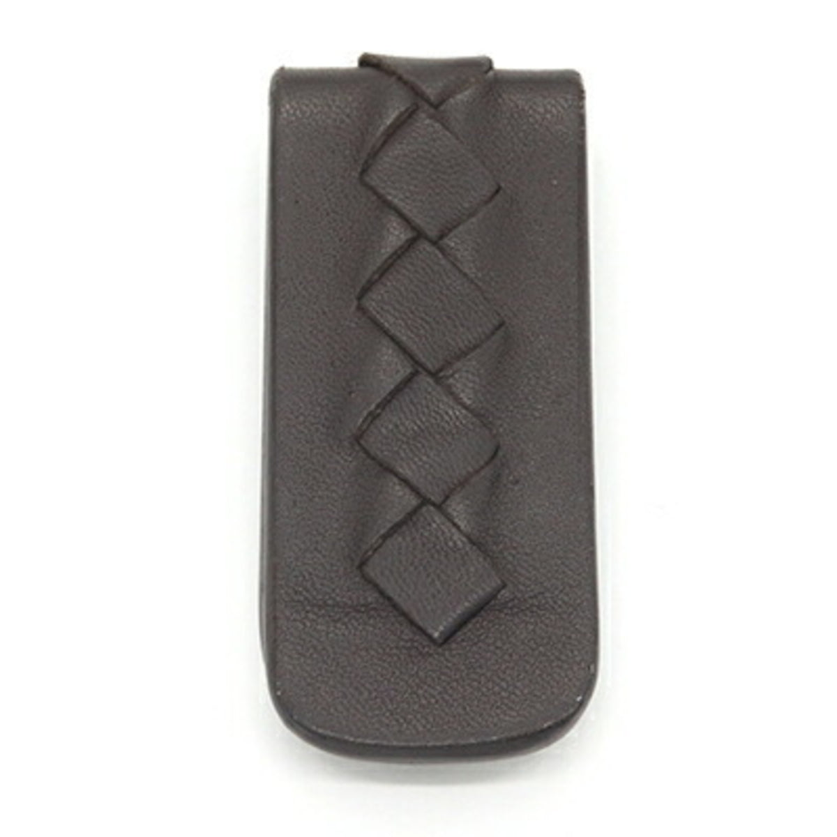 Bottega Veneta Intrecciato Dark Brown Leather Money Clip (Pre-Owned)