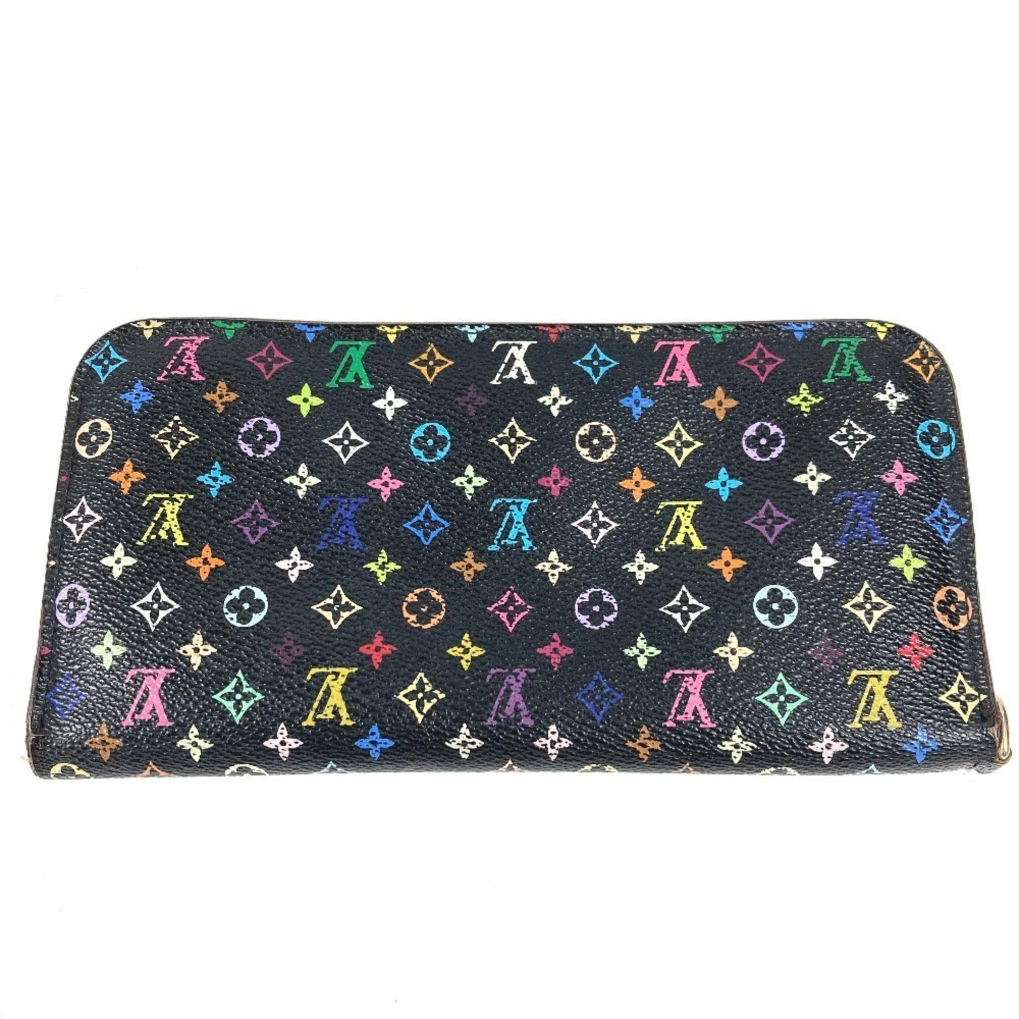 Louis Vuitton Black Pink Monogram Multicolore Long Wallet (Bi-Fold) (Pre-Owned)